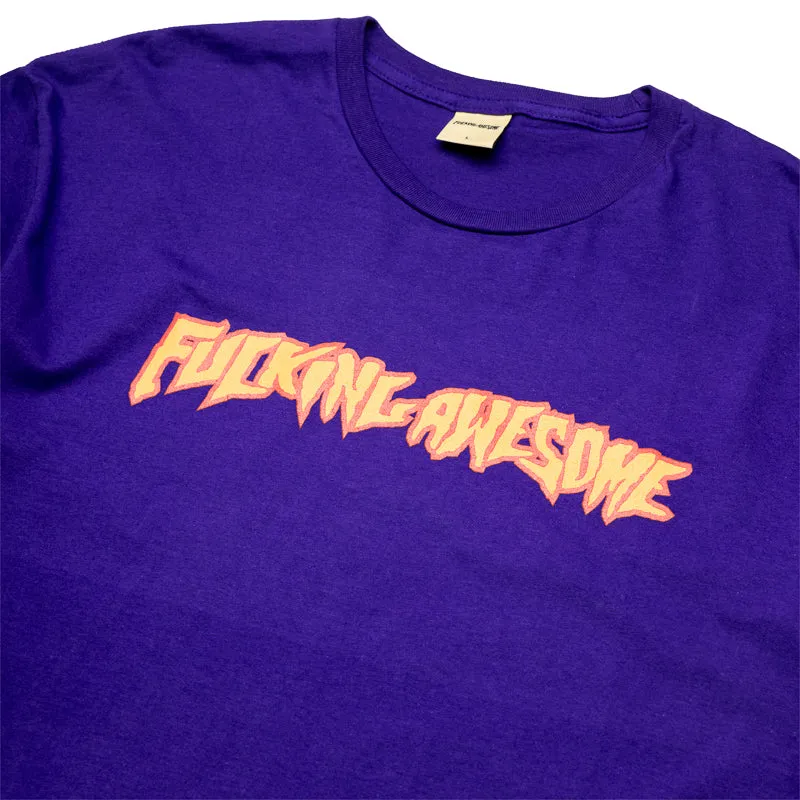 sports venue event UV Protection Fucking Awesome 2025 Stamp Logo Tee - Purple