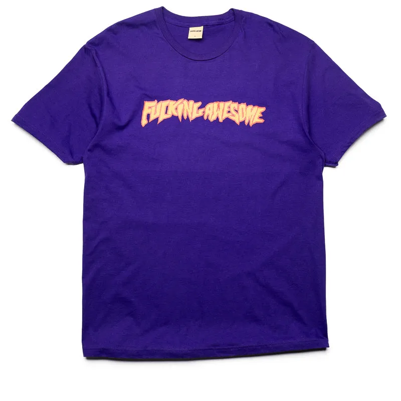 Fucking Awesome 2025 Stamp Logo Tee - Purple surfing venue