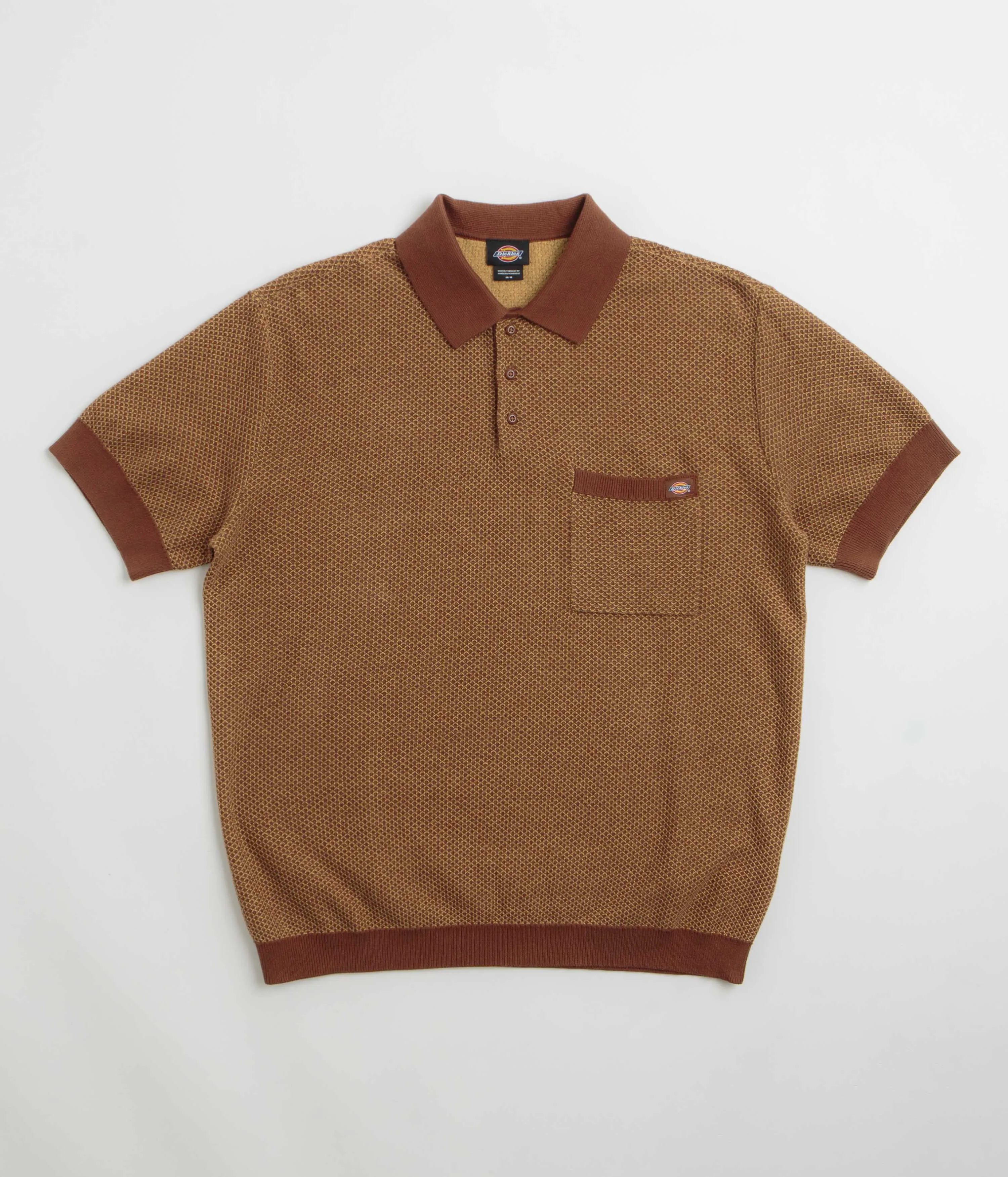 Chic Look Pre Shrunk Cotton Blend Dickies Rocky Knit Short Sleeve Polo Shirt - Oak Buff