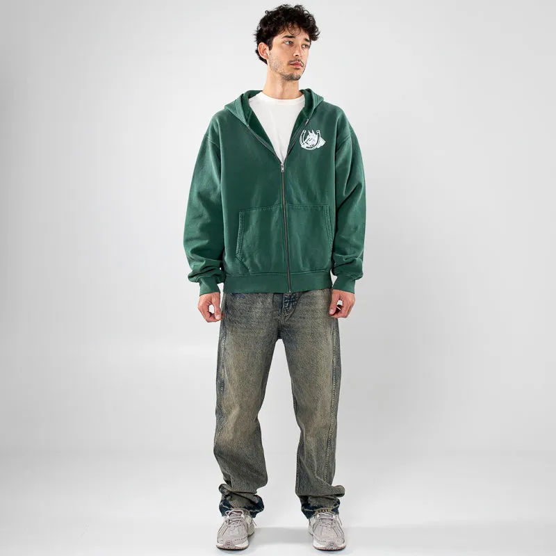 Pullover Style One Of These Days Valley Rider Zip Up - Forest Green