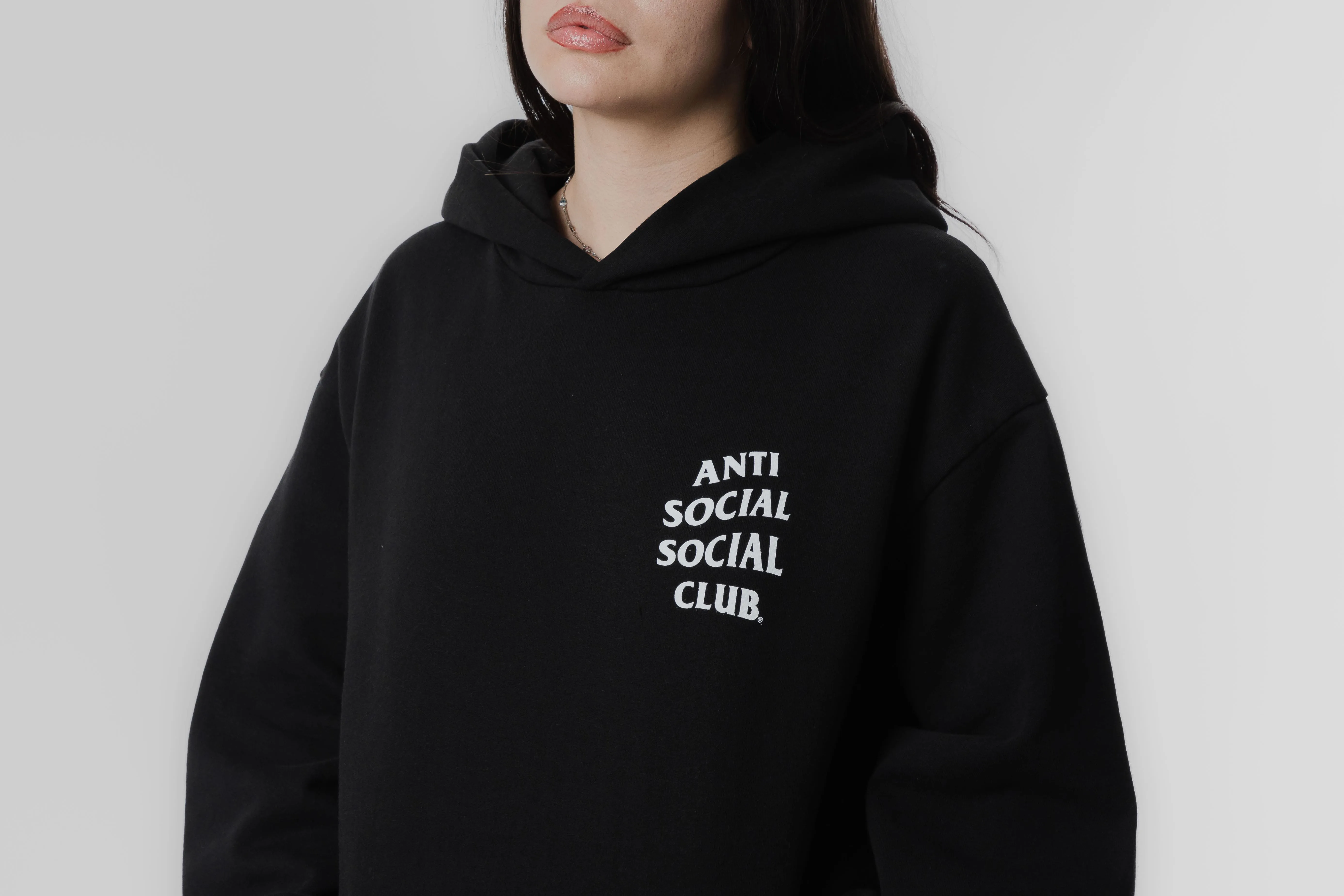 Anti Social Social Club Mind Games Hoodie 'Black' Ribbed Collar Style