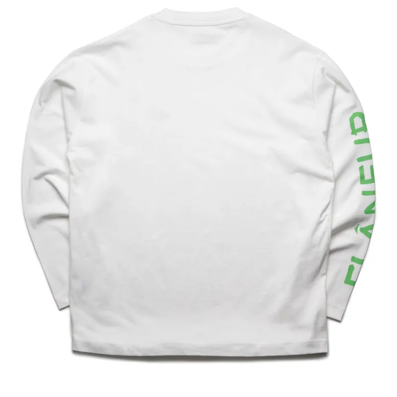 Smart Flaneur Watercolor Turtle L/S Tee - White