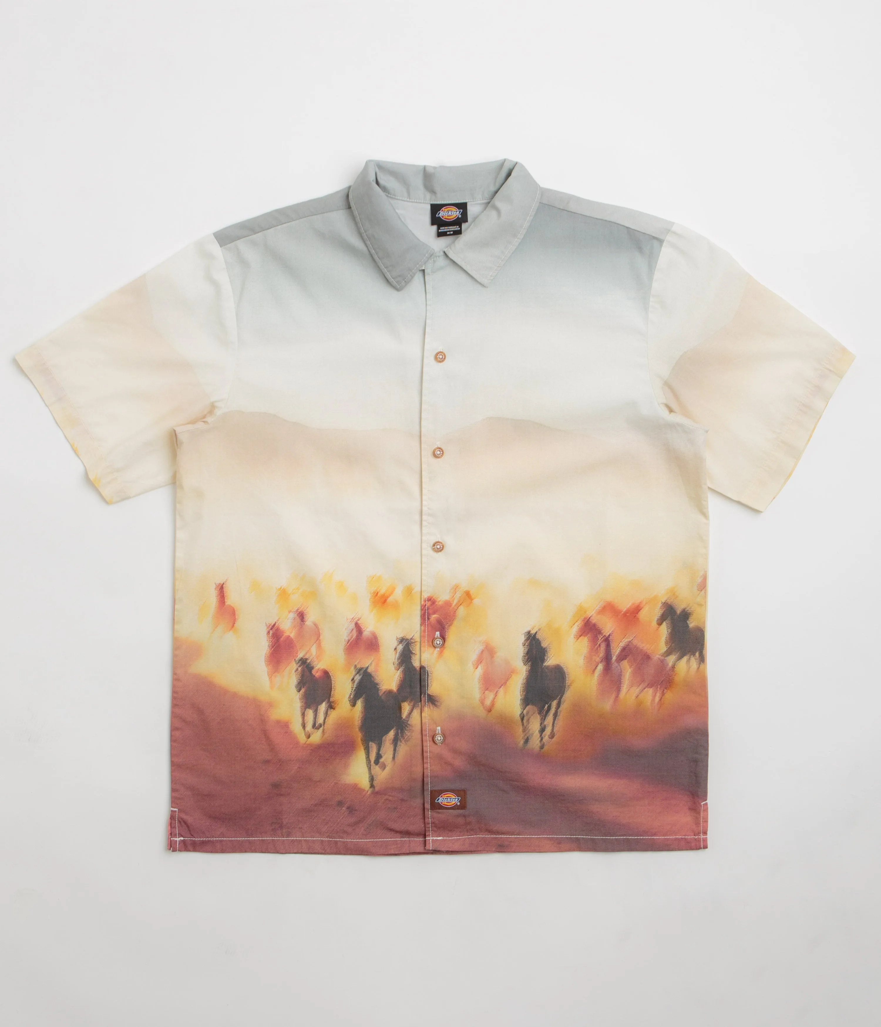 Dickies Running Wild Short Sleeve Shirt - Oak Buff Stretchable Cloth