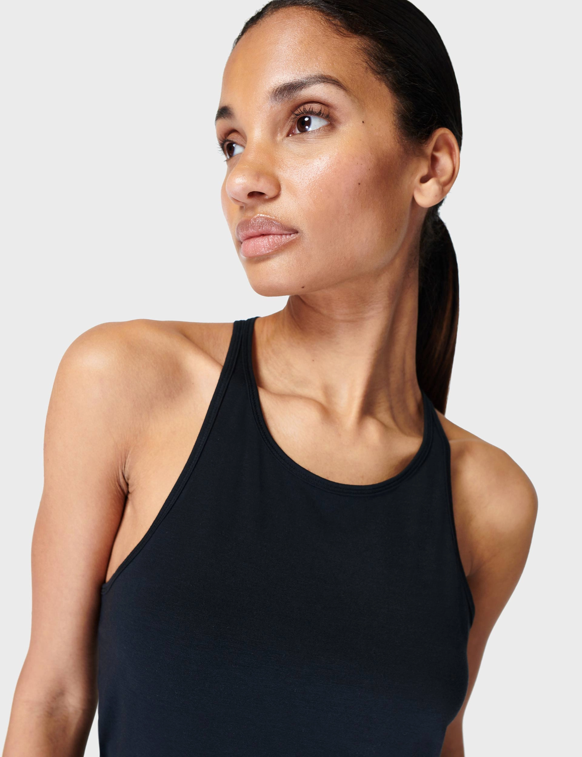 Ribbed Trim Breathe Easy Run Vest - Black