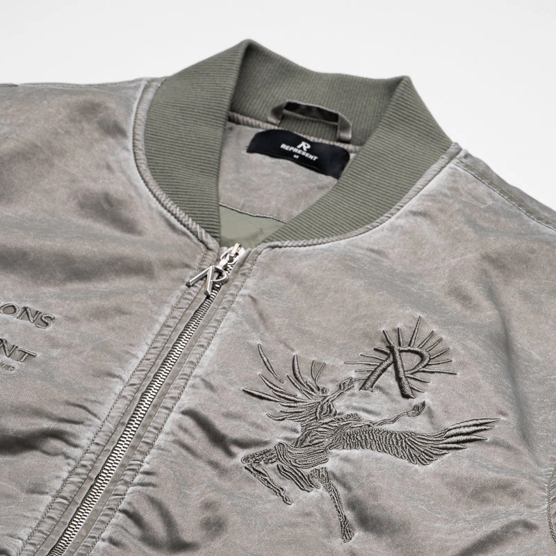 Moisture wicking High - end Represent Icarus Flight Bomber - Khaki/Grey