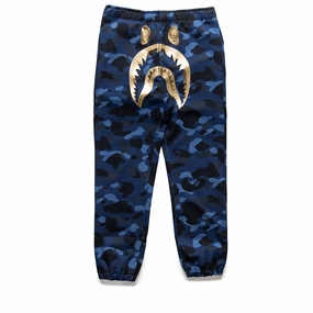 A Bathing Ape Color Camo Shark Sweatpant - Navy Slip Resistant Waist Grip Ergonomic Bent Seam Placement