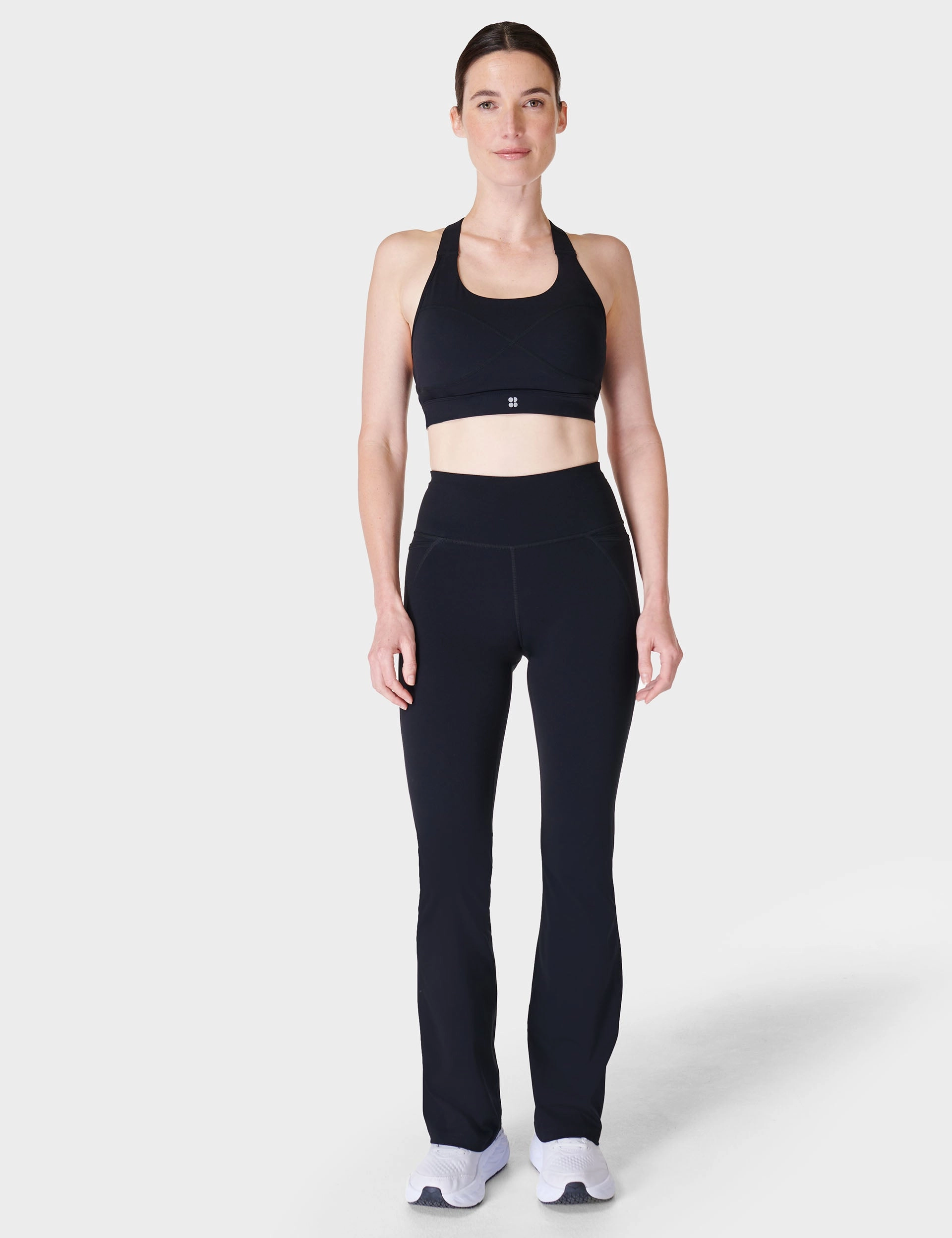 Power 32 Workout Boot Cut Trouser - Black Moisture Control Technology Anti Ride Up Silicone Details