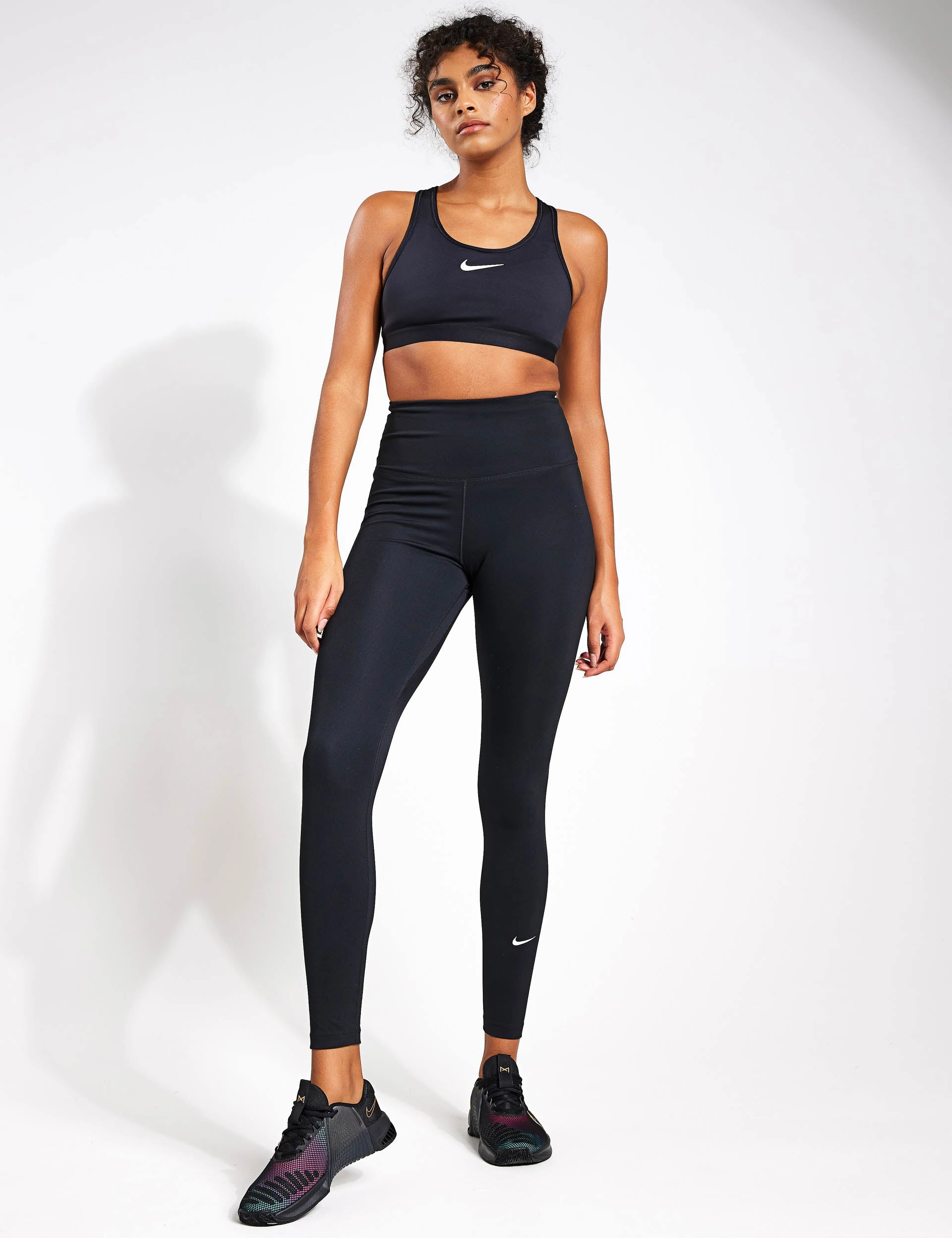 Athletic Wear Swoosh High Support Bra - Black/Iron Grey/White