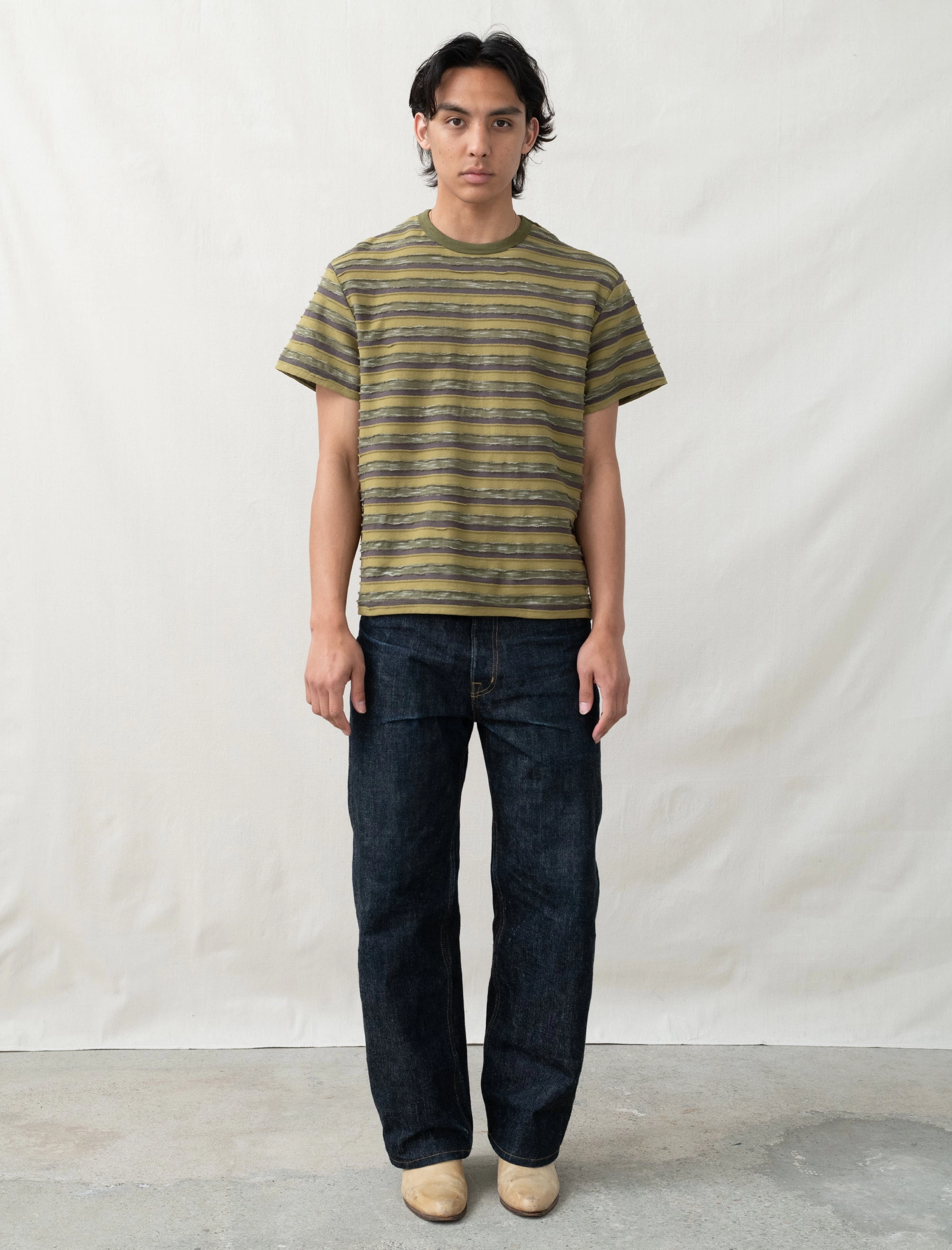 Casey Striped Shirt (Moss) Elegant Look