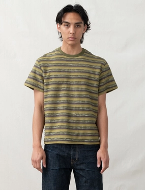 Casey Striped Shirt (Moss) Neutral Tone Palette Relaxed Sweatshirt