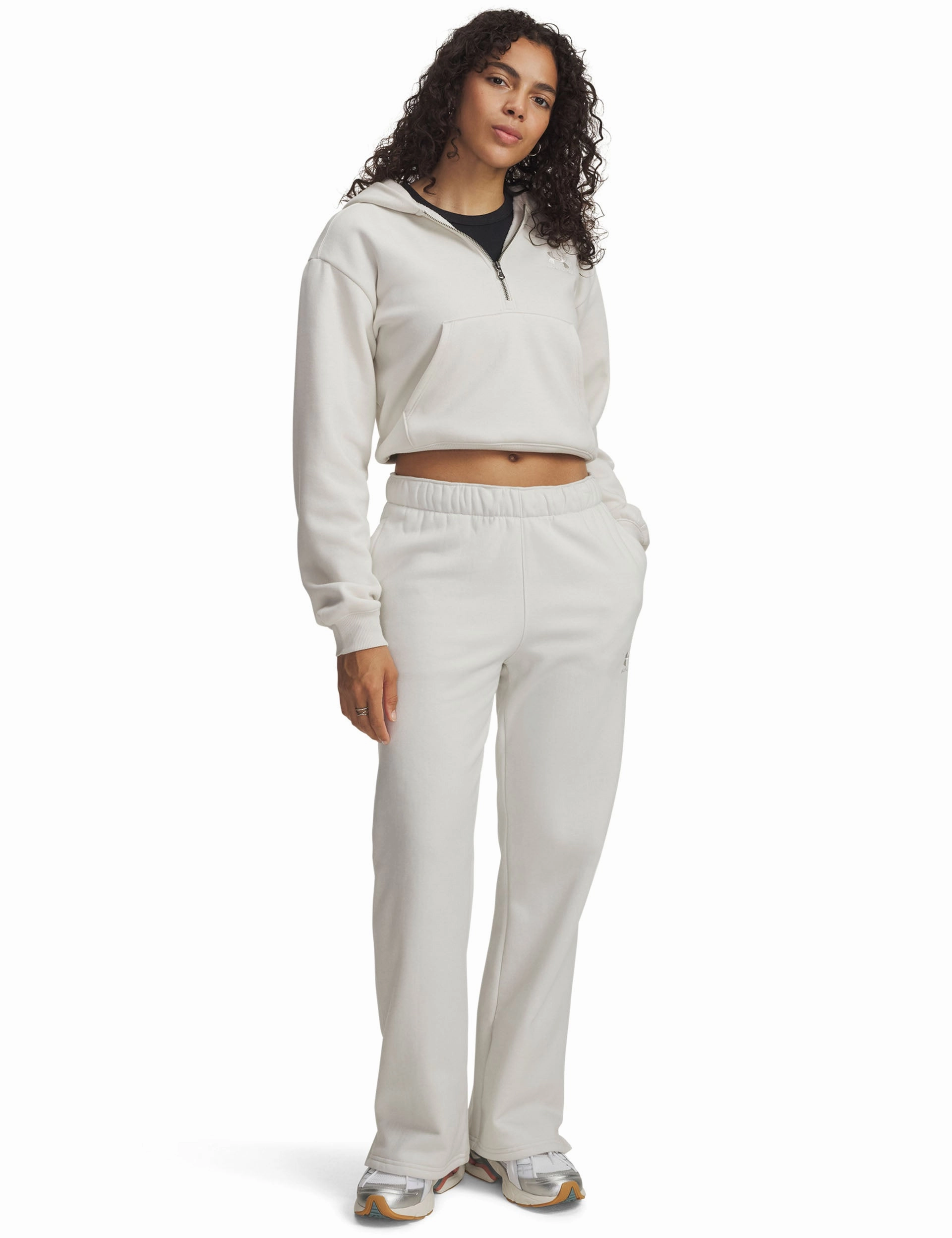 Elasticized Ankle Cuffs GussetedCrotch Icon Vida Fleece Pants - Summit White