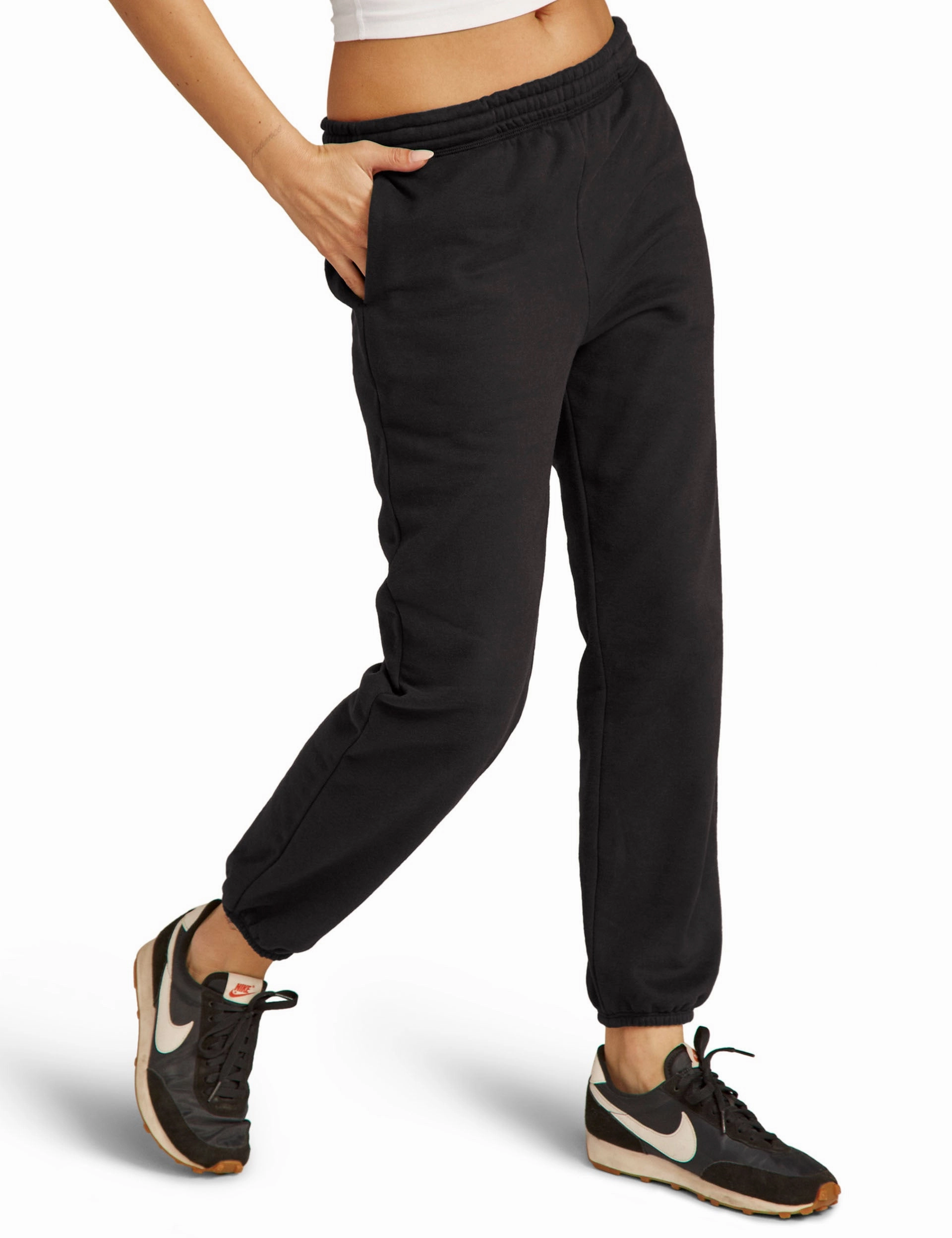 ON THE GO SWEATPANTBLACK Abrasion ResistantPanels StretchableWaist