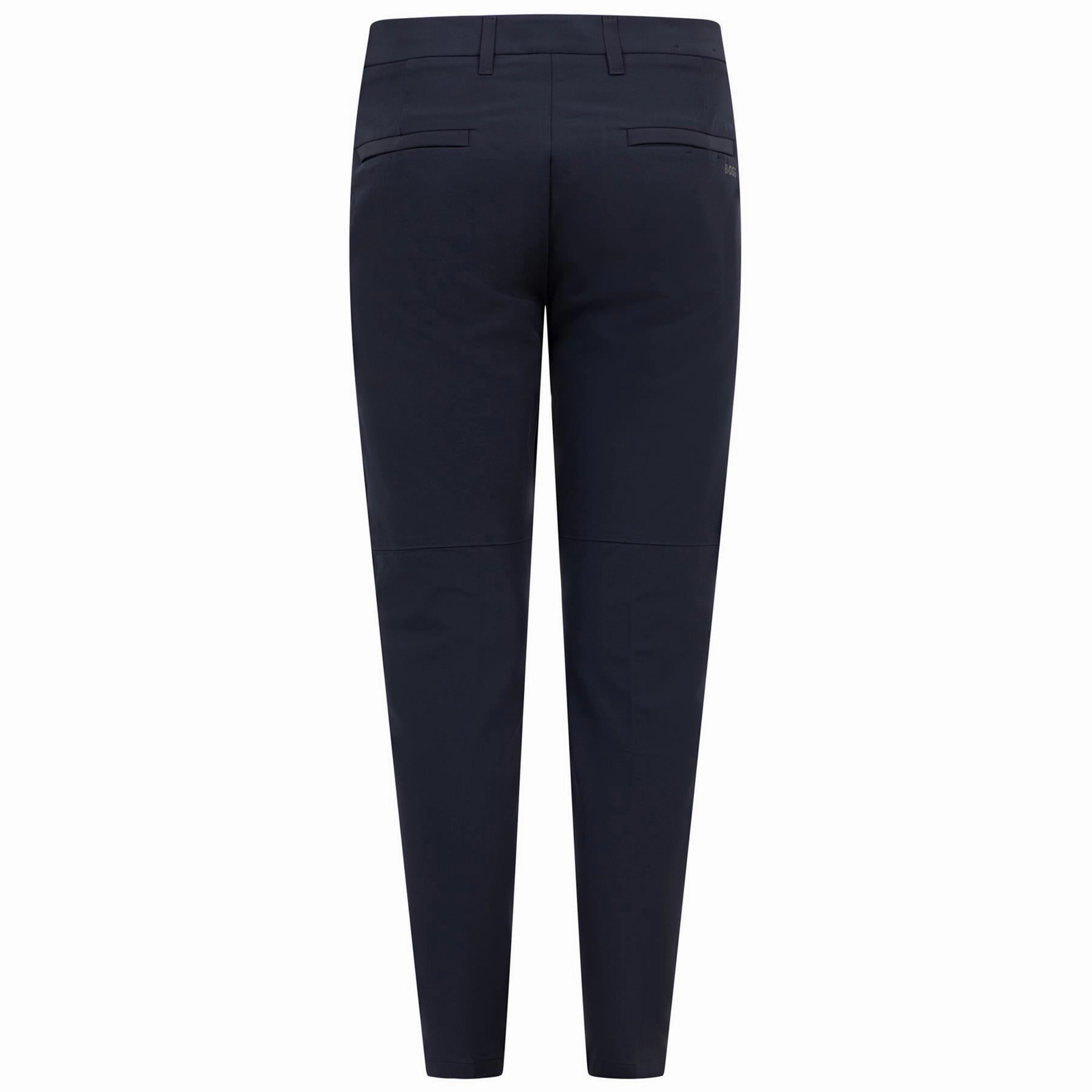 Slip Resistant ElasticWaistband Commuter Regular Fit Trousers Dark Blue