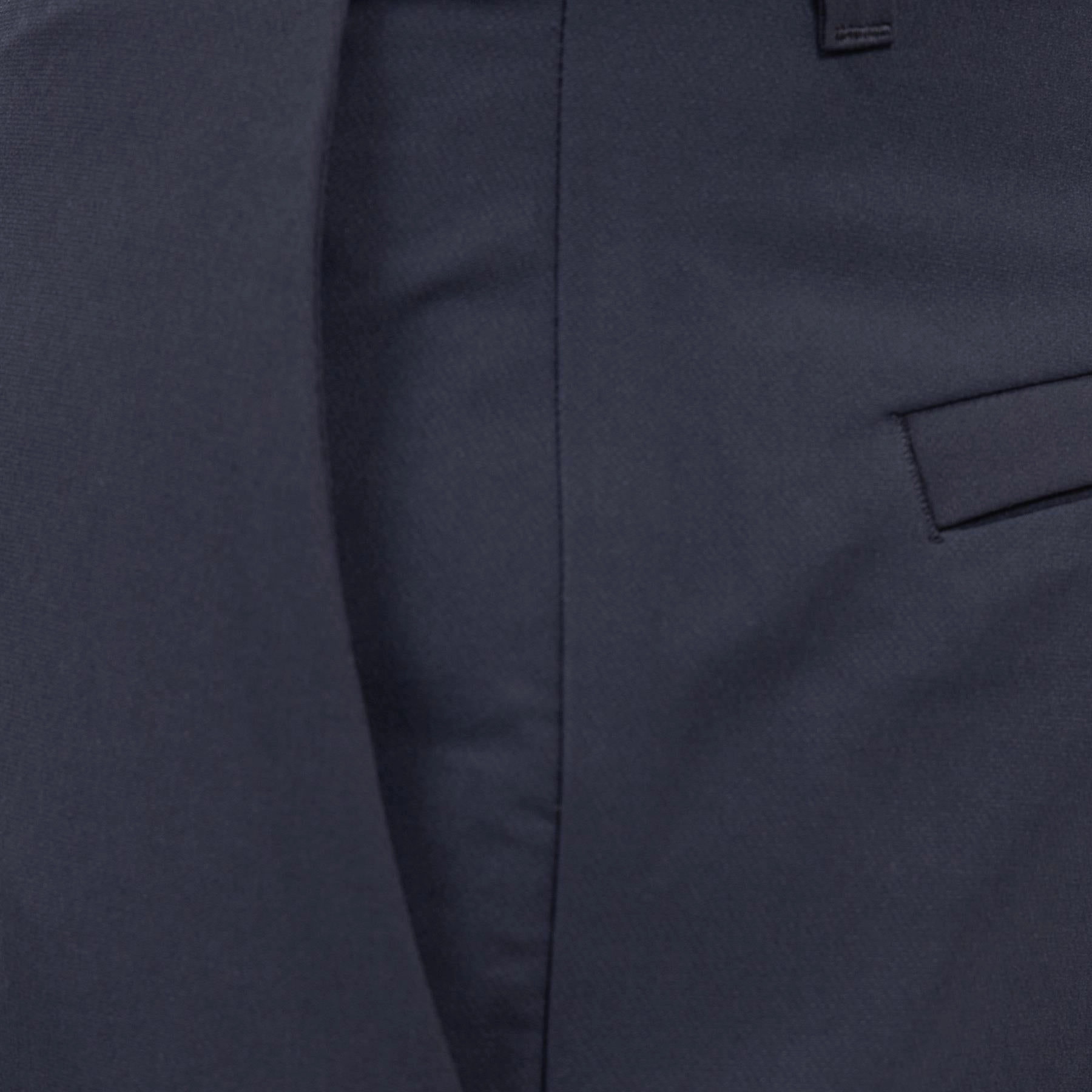 Commuter Regular Fit Trousers Dark Blue Tear Resistant Weave Flexible Leg