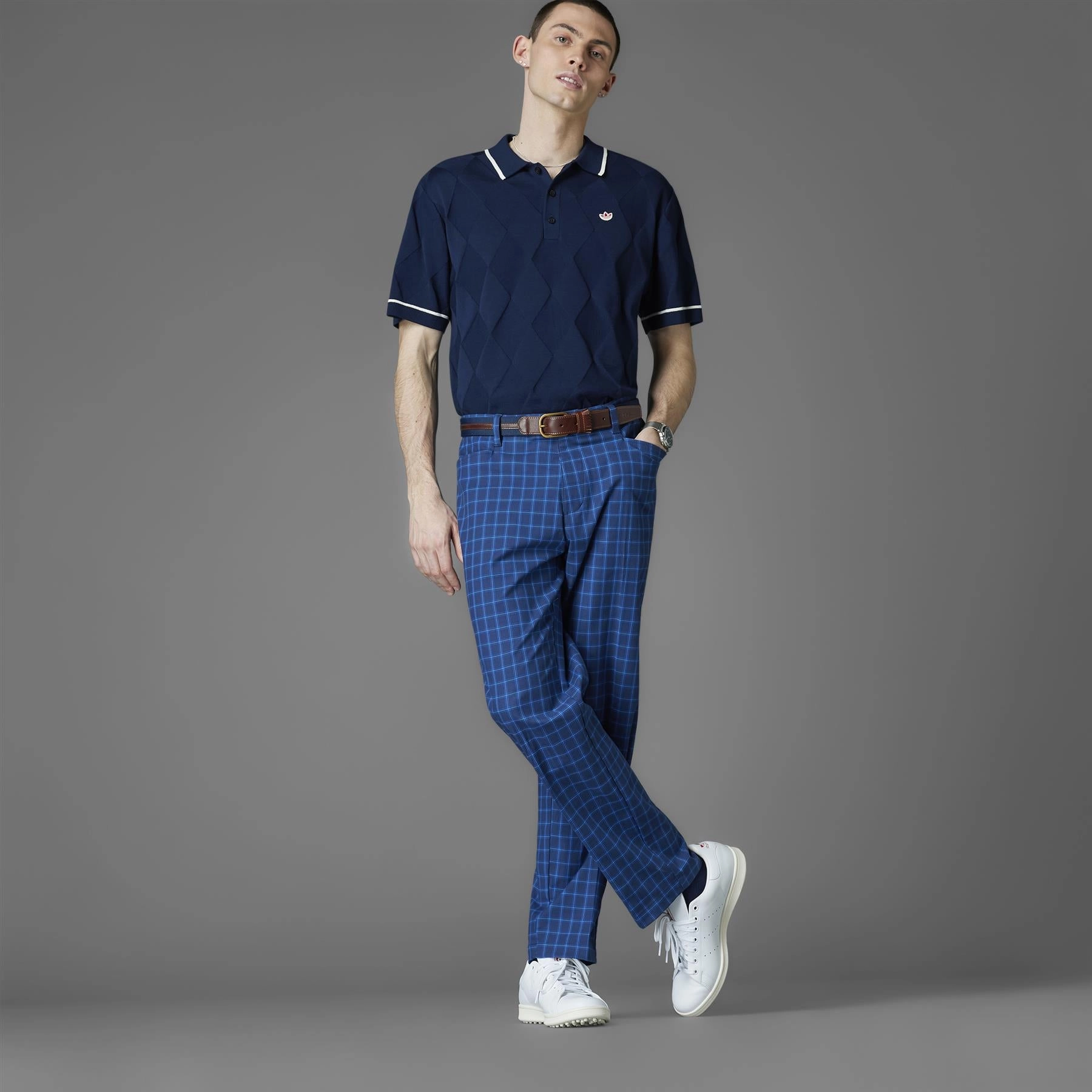 Relaxed Comfort Work Friendly Archive Plaid Trousers Night Indigo/Royal Blue