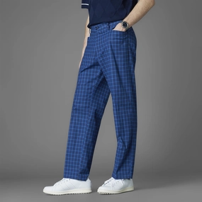 Wrinkle Resistant Finish Basic Stretch Archive Plaid Trousers Night Indigo/Royal Blue