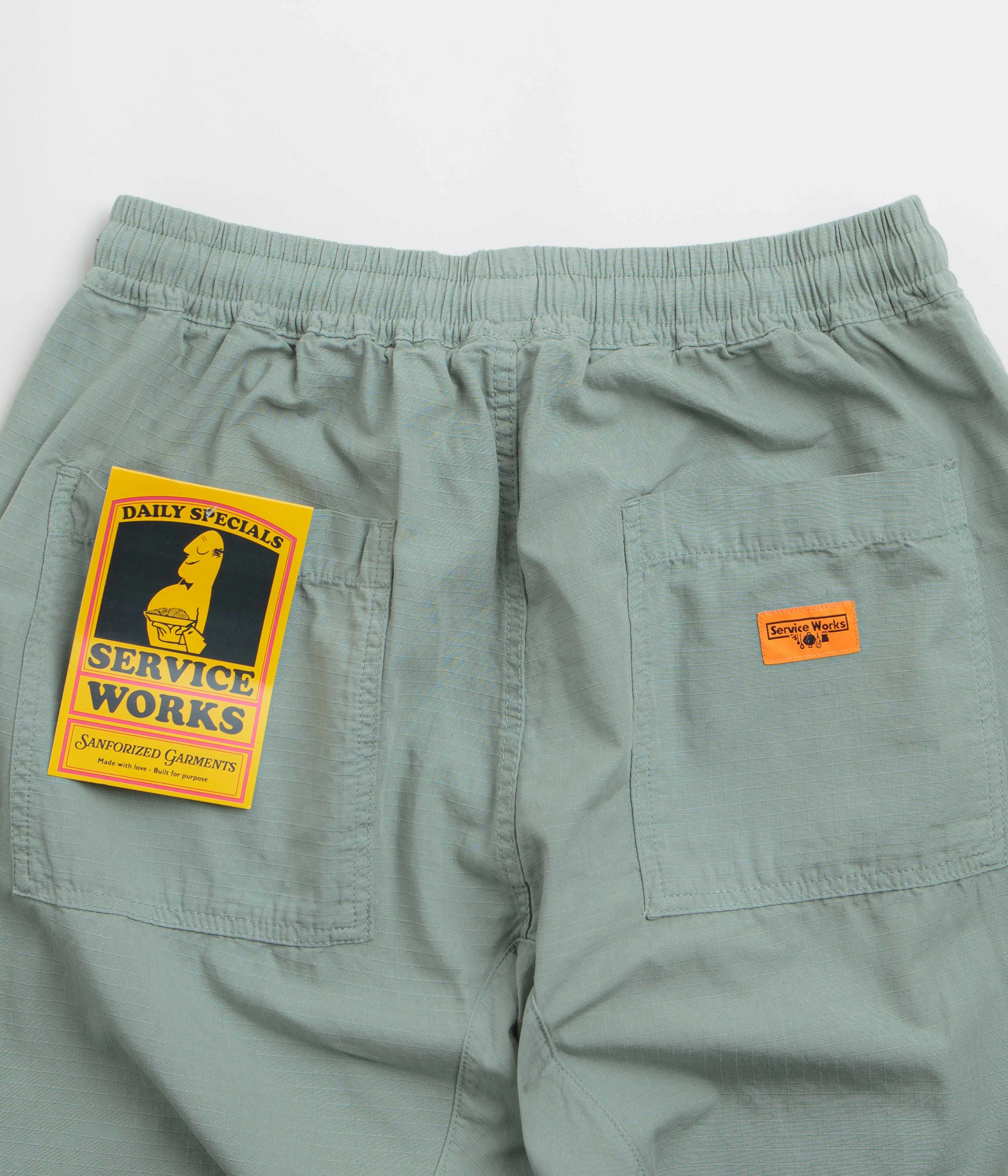 Service Works Ripstop Chef Pants - Sage Lightweight Construction