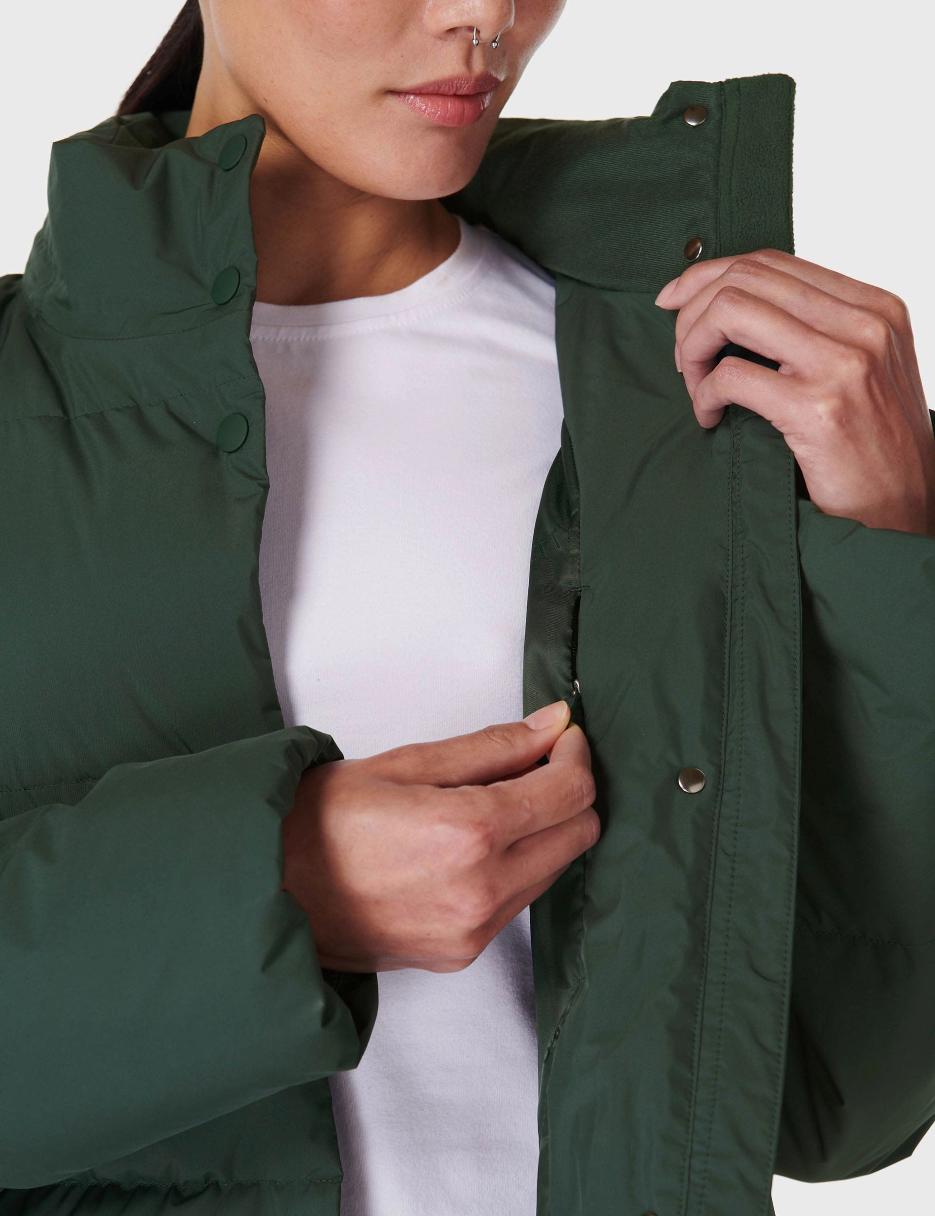 Waterproof Stitch Details Nimbus Mid Puffer - Trek Green