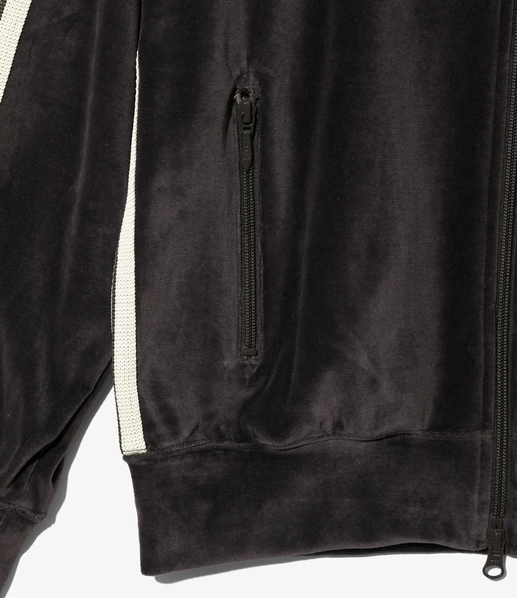 WindproofInterior RIB COLLAR TRACK JACKET VELOUR - CHARCOAL