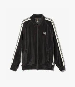 Club Mode PunctureResistant Fabric RIB COLLAR TRACK JACKET VELOUR - CHARCOAL