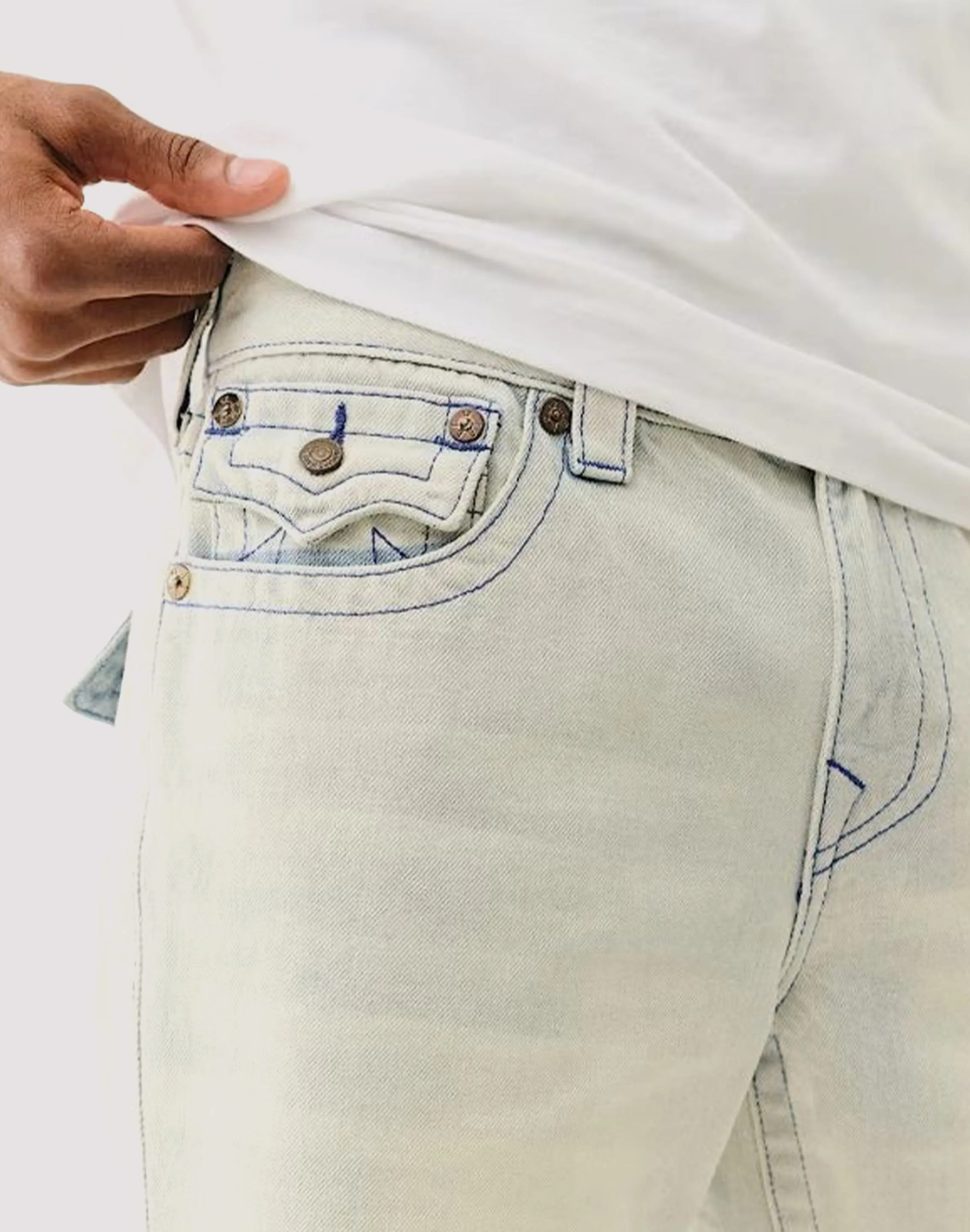 SlipResistantWaistband WaterResistant Coating True Religion Ricky Frayed Flap Shorts