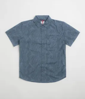 Topo Designs Dirt Desert Short Sleeve Shirt - Stone Blue River Bed Reinforced Buttonholes