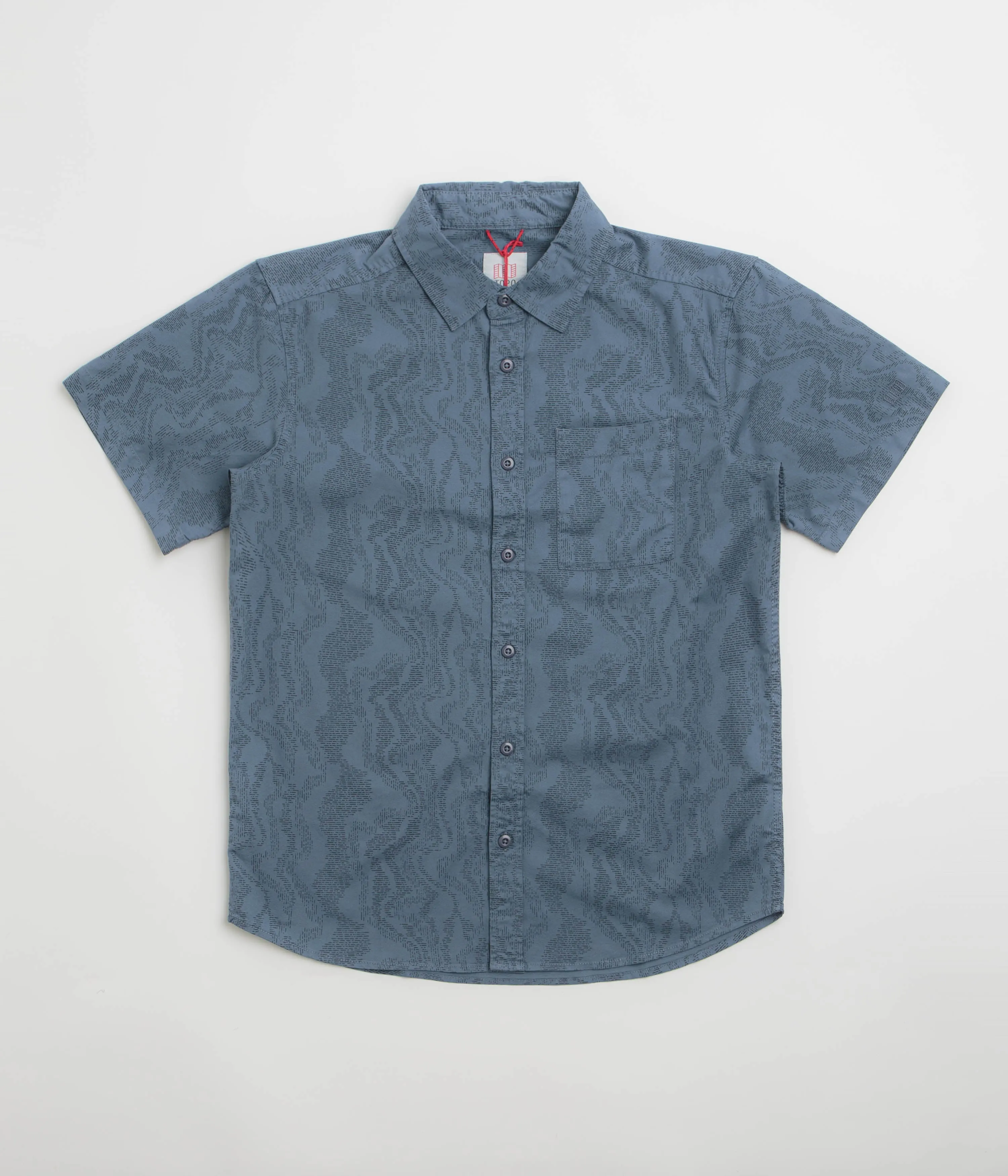 Topo Designs Dirt Desert Short Sleeve Shirt - Stone Blue River Bed Reinforced Buttonholes