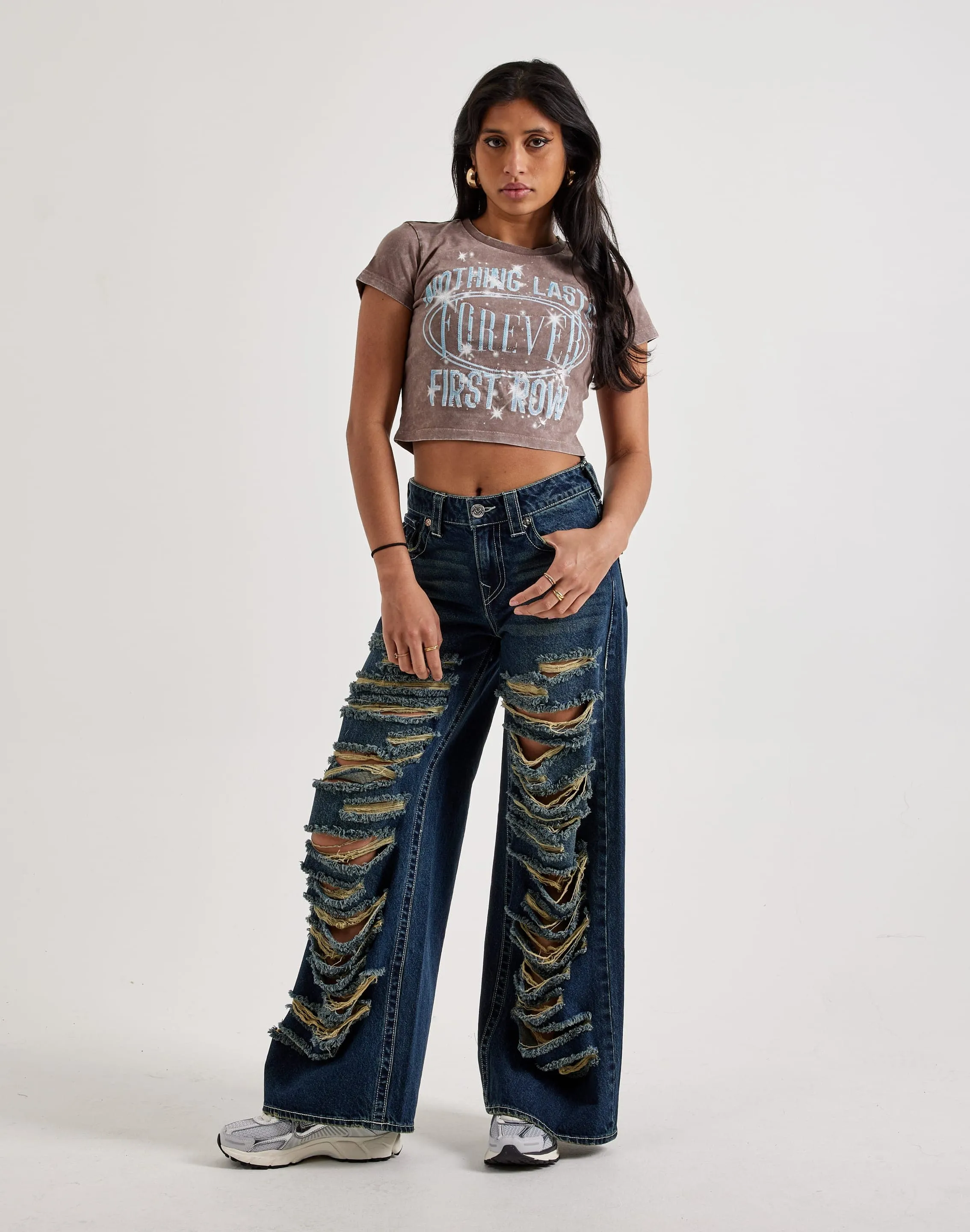First Row Rhinestone Baby Tee spring fresh