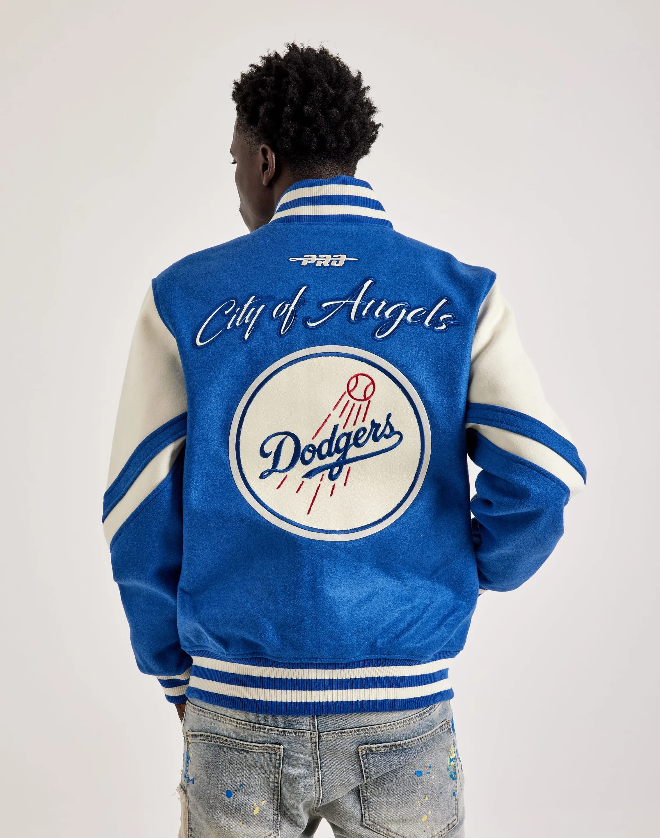 Pro Standard MLB Los Angeles Dodgers Varsity Jacket Reinforced Hem