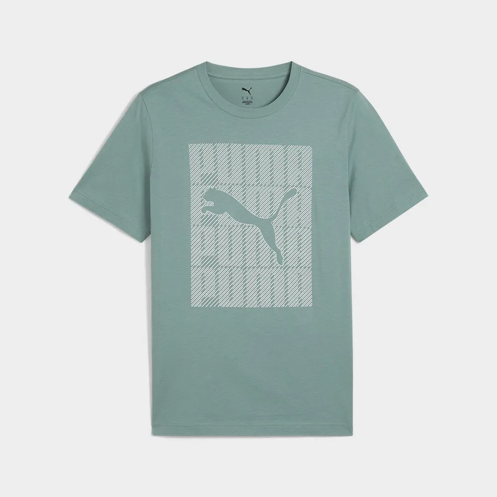 Grace Ease ShrinkageFree Fabric Puma Mens Graphics Wording Tee Green