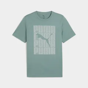 LightweightTextile Puma Mens Graphics Wording Tee Green