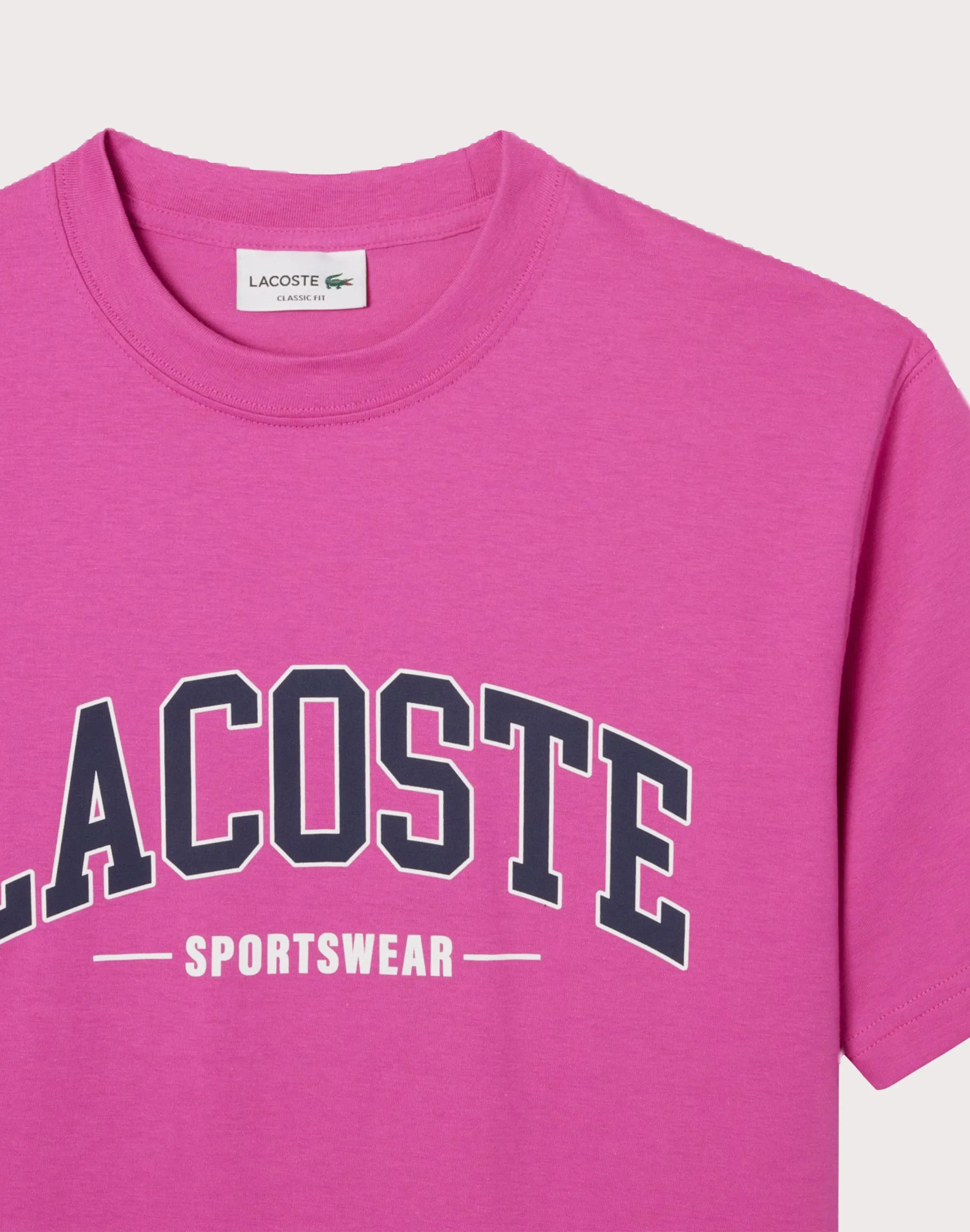 Downtown Cool Lacoste SW Branding Pink Tee