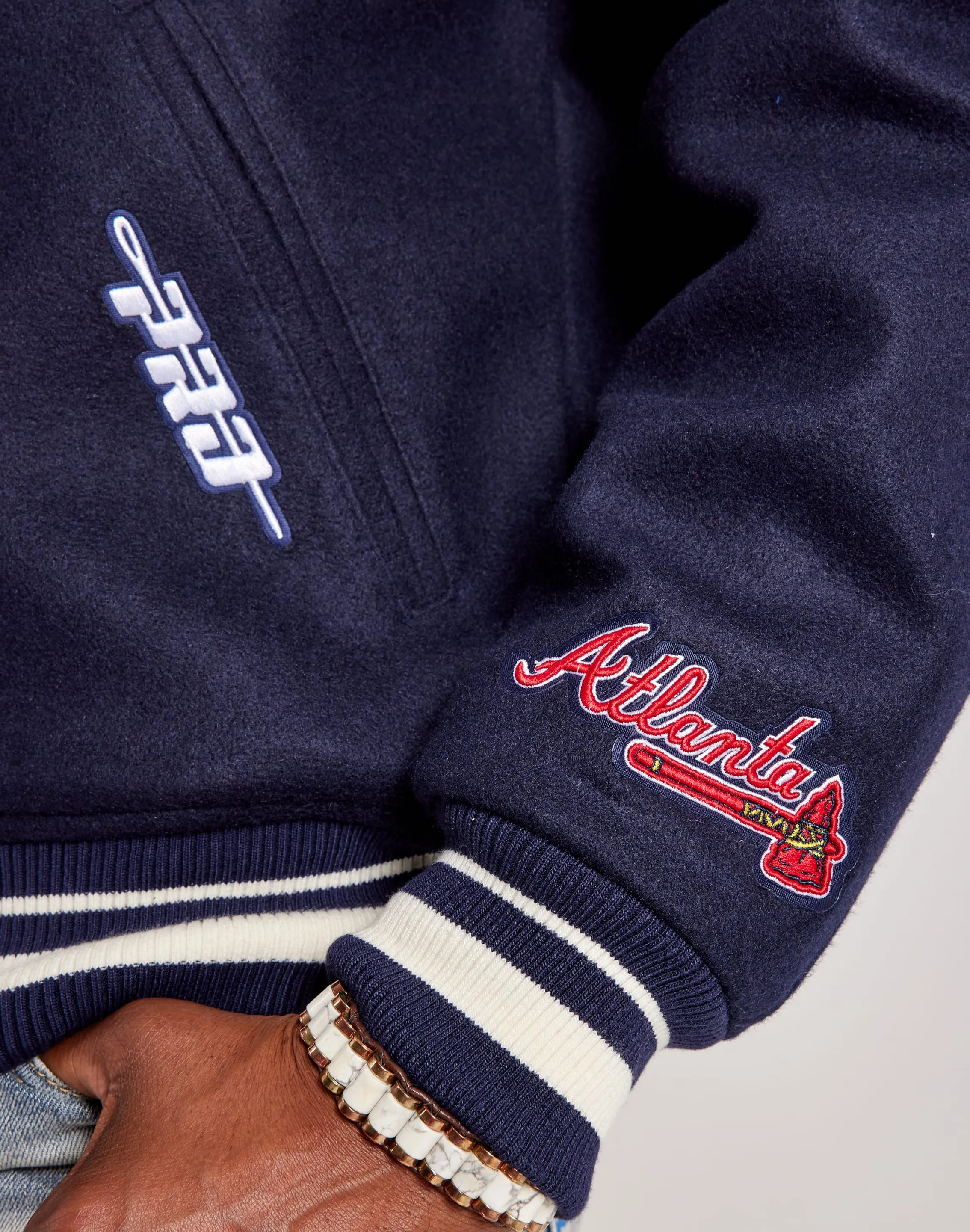Pro Standard MLB Atlanta Braves Varsity Jacket UltraSoftFinish Parisian Chic