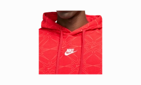 Aop Gel Fleece Pullover Hoodie Mens Style "Red/White"