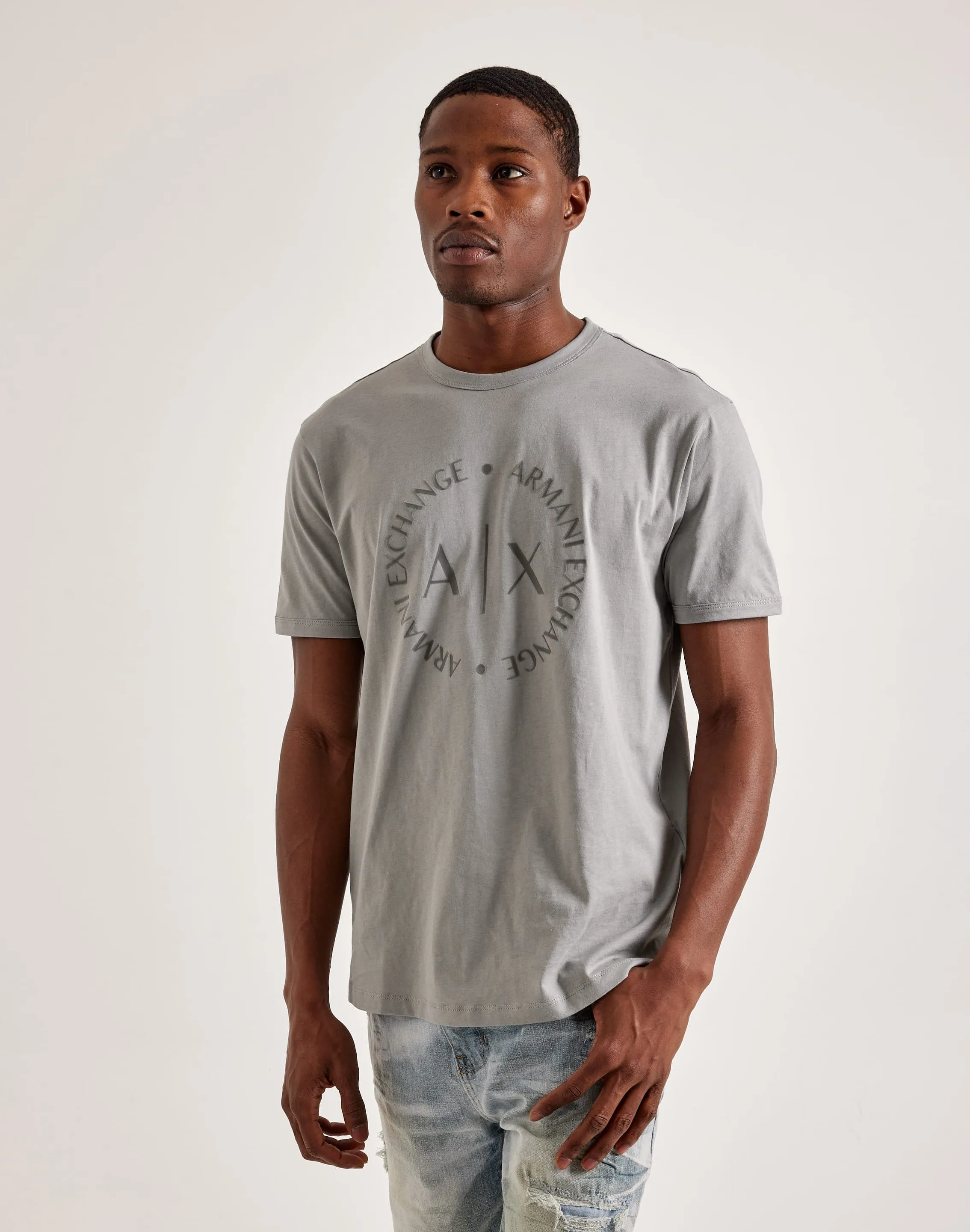 SustainableBlend Youth Glow Armani Exchange Circle Icon Logo Tee
