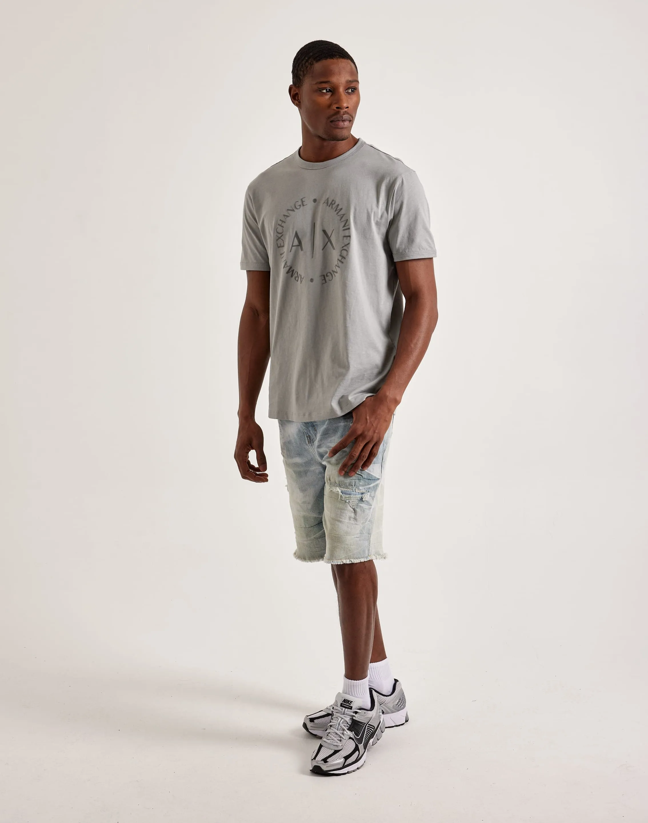 Armani Exchange Circle Icon Logo Tee Peace Core Sustainable Base