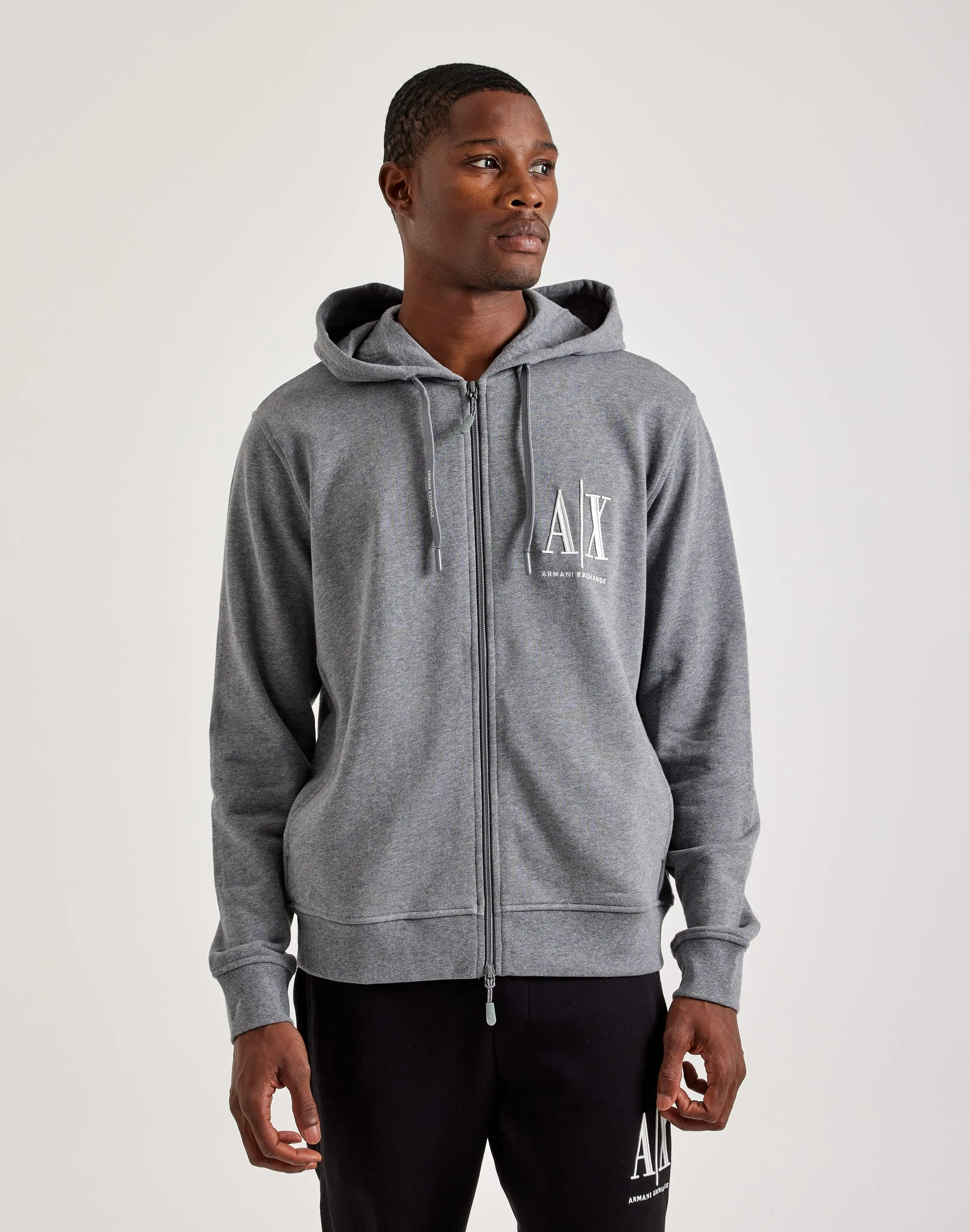 Beauty Glow Armani Exchange Icon Logo Full-Zip Hoodie