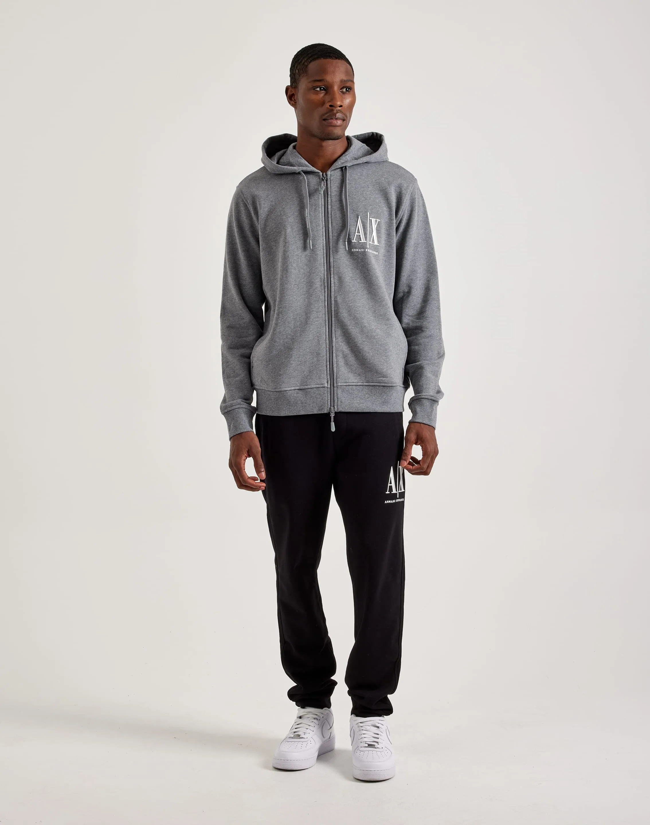 Tailored Fit Armani Exchange Icon Logo Full-Zip Hoodie