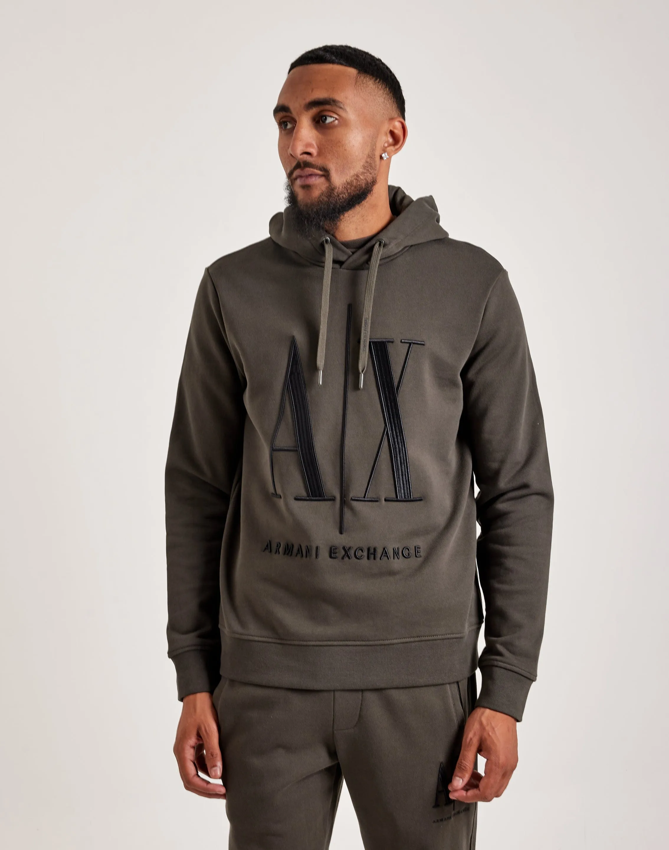 Sustainable Base slim fit Armani Exchange Icon Logo Hoodie