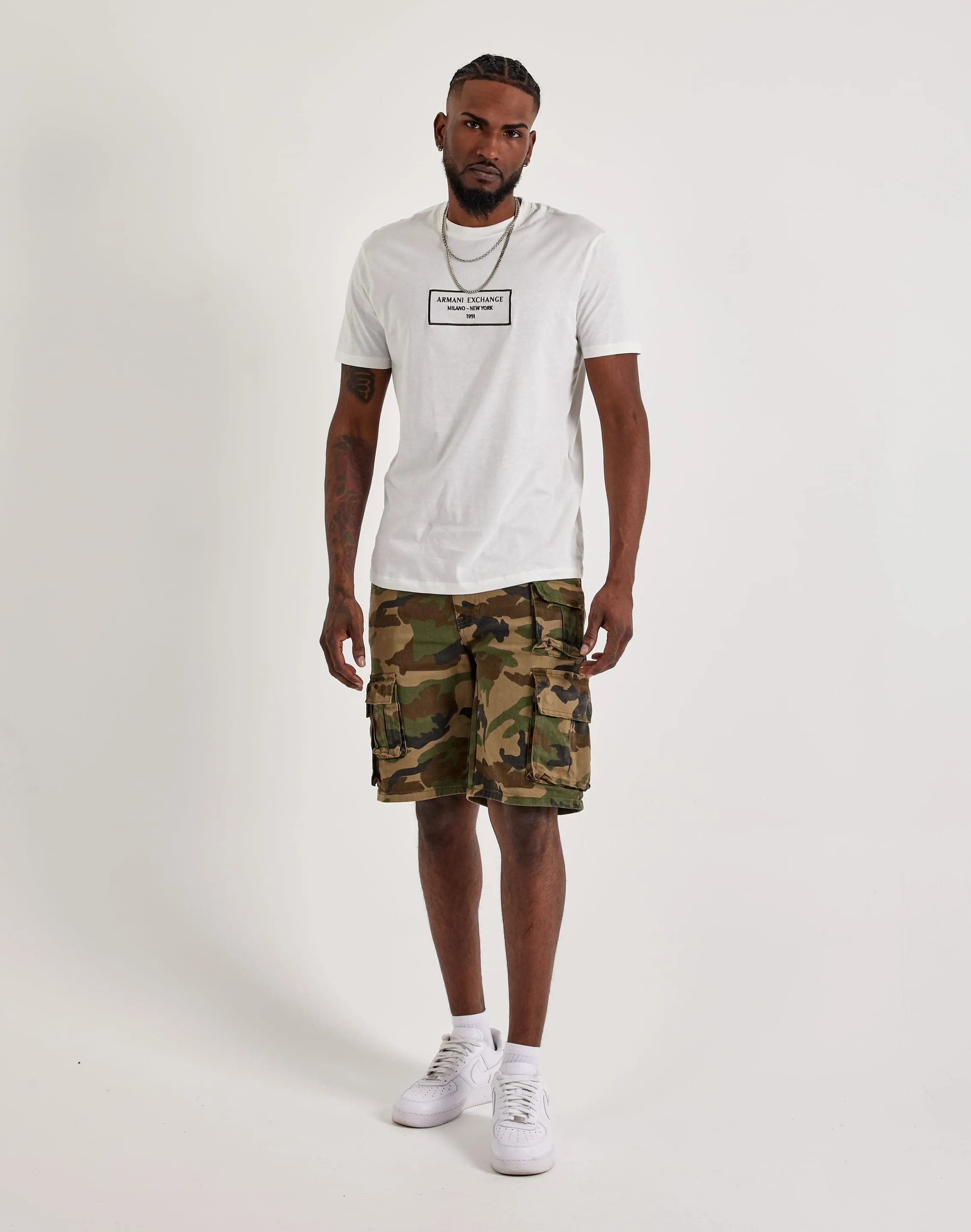 Armani Exchange Milano Box Logo Tee ConvertibleStyle AdaptiveFit