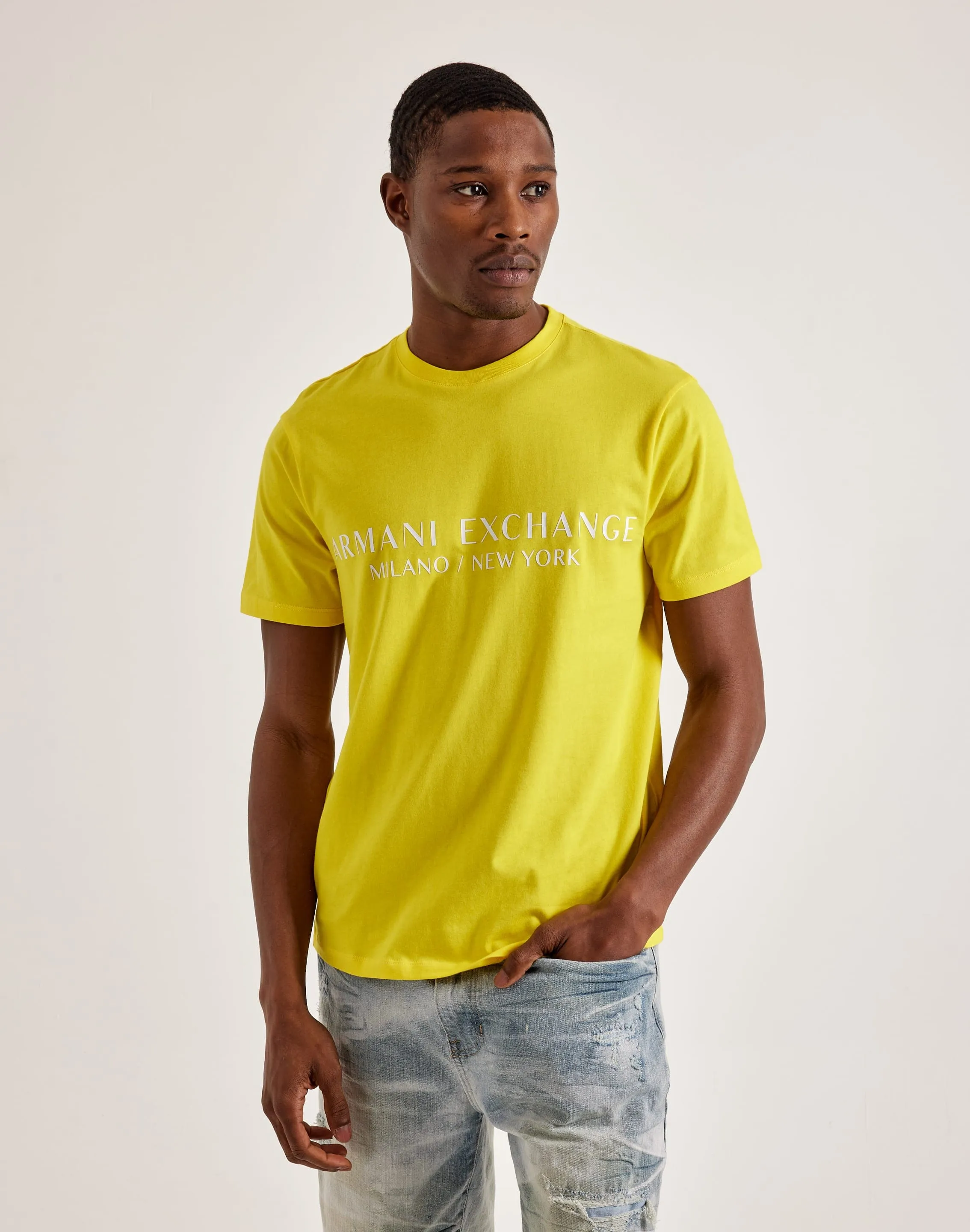 Armani Exchange Milano Logo Tee Light Ease Handmade Fit