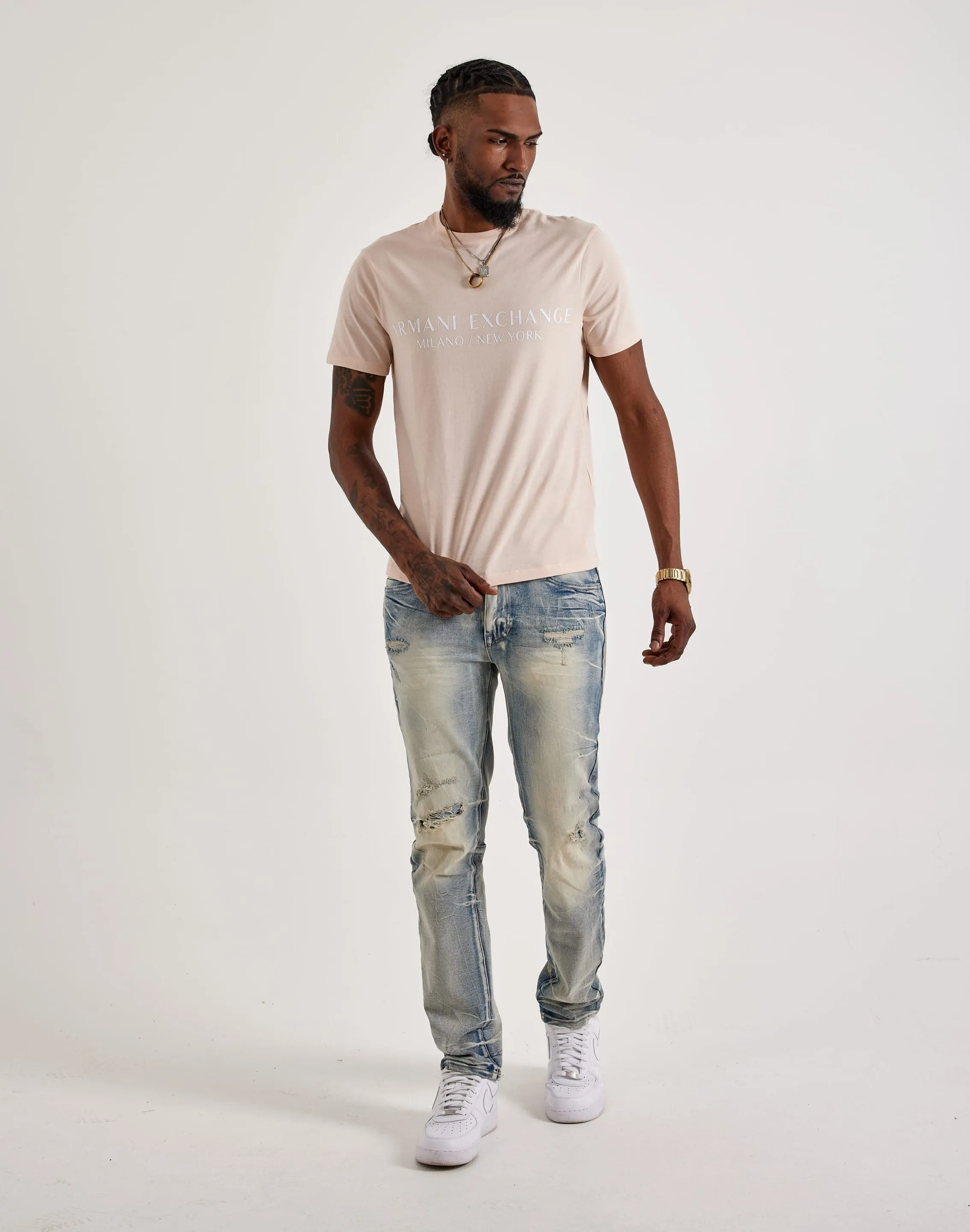 Armani Exchange Milano Logo Tee DoubleLayered