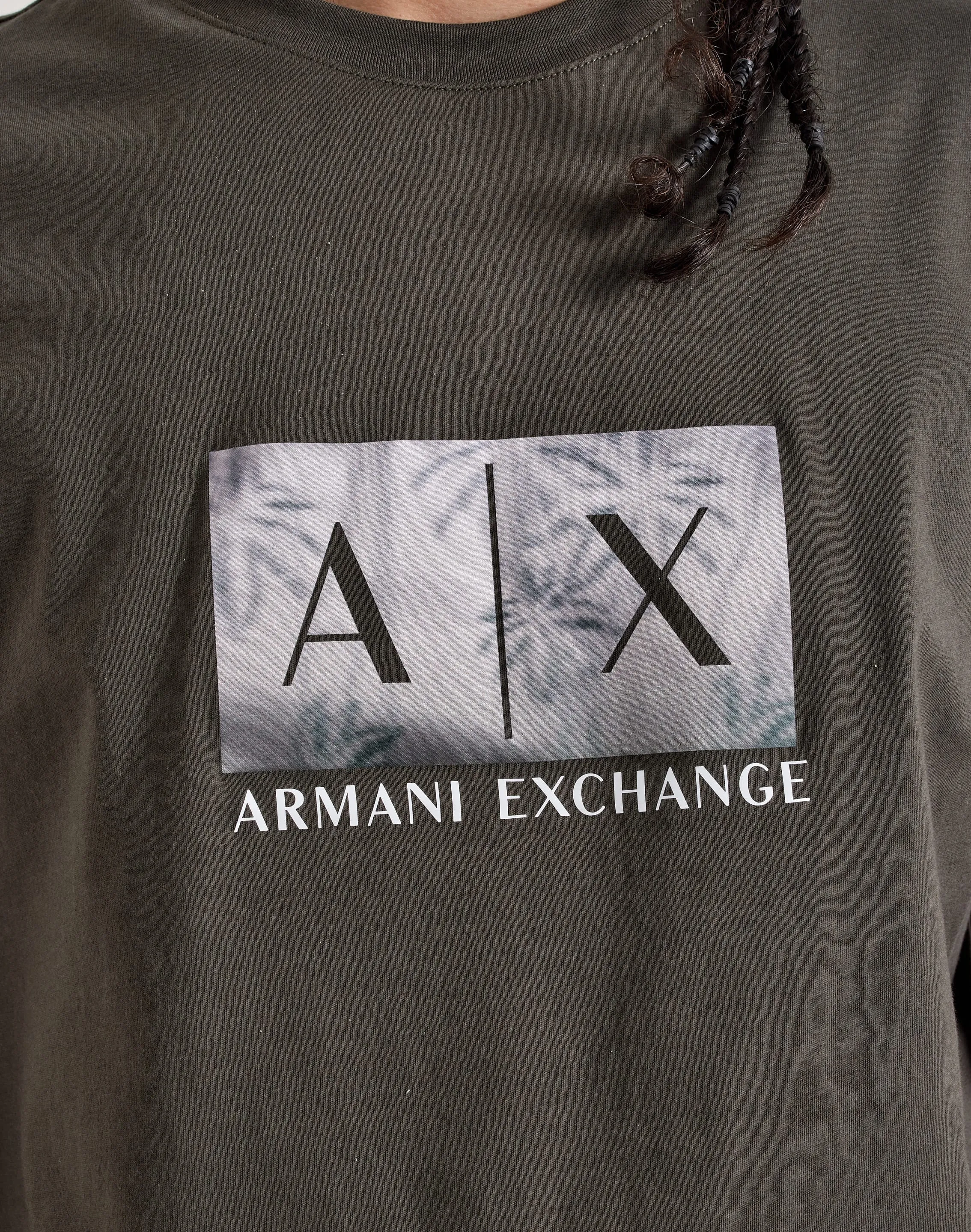 Armani Exchange Palm Box Logo Tee Flash Look Fantasy Glow