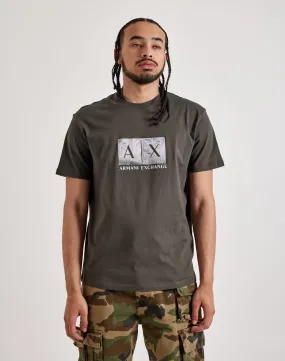 Armani Exchange Palm Box Logo Tee MicroPerforatedTexture