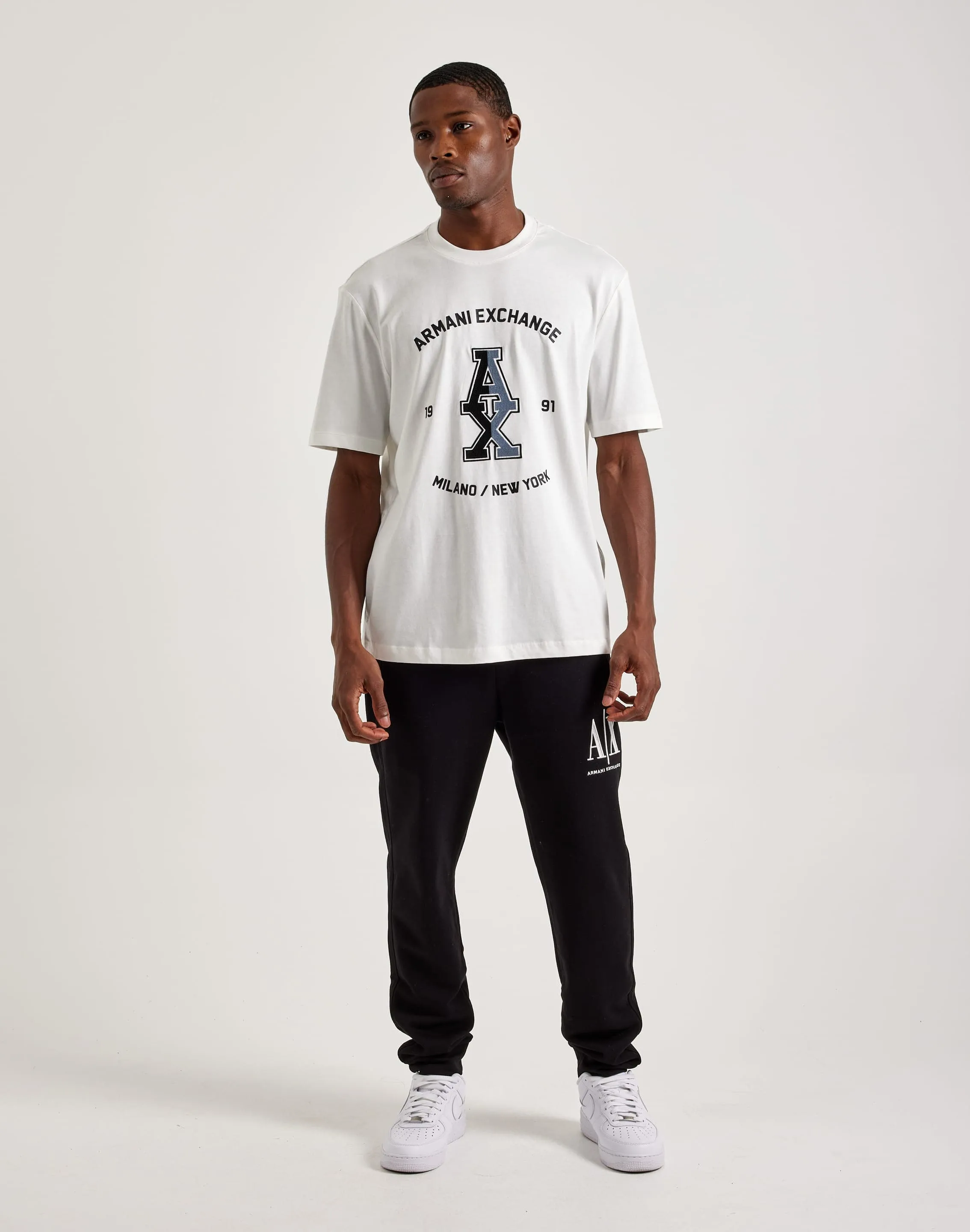 Luxury Touch AdjustableStraps Armani Exchange Stacked Logo Tee