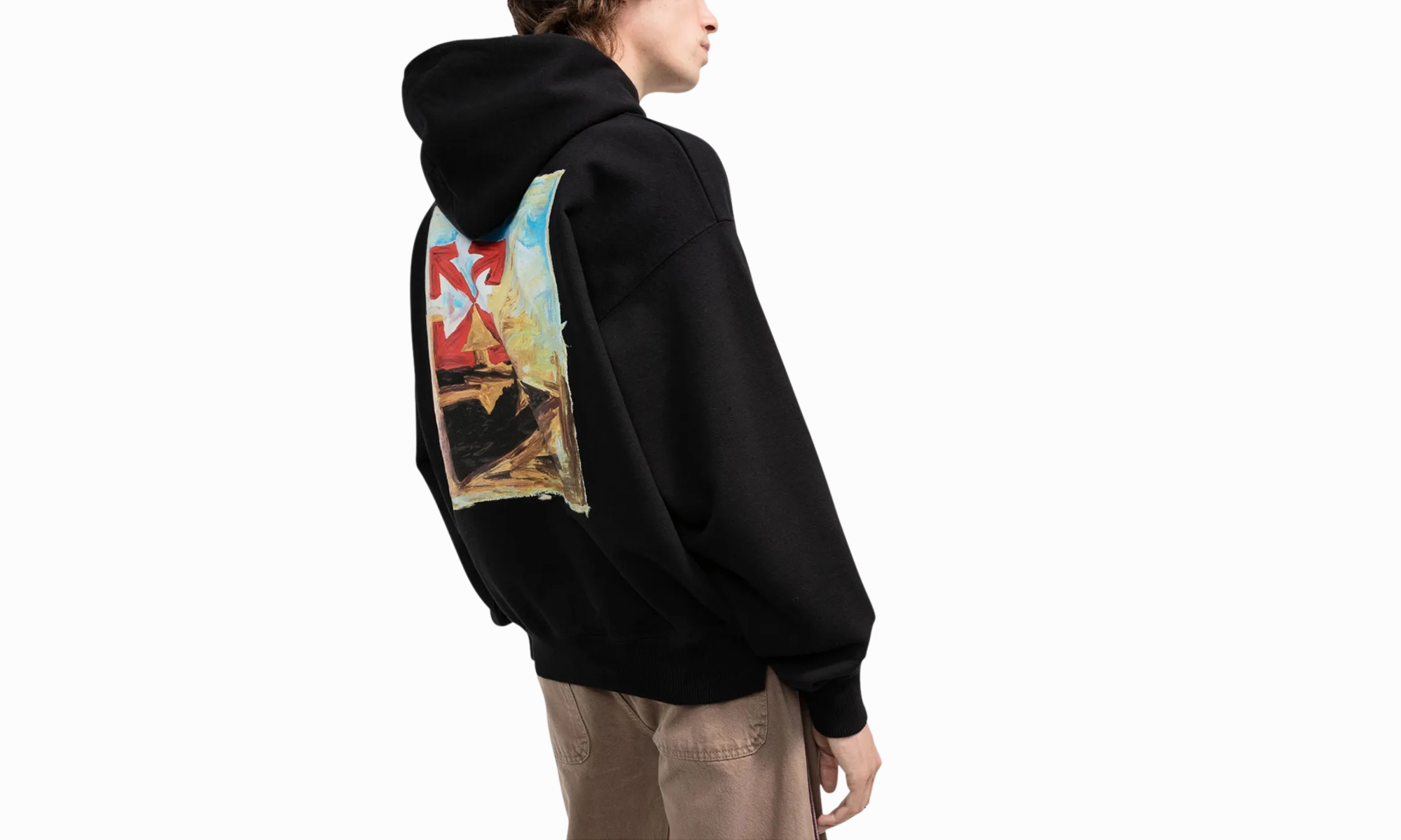Arrow On Canvas Skate Hoodie "Black"