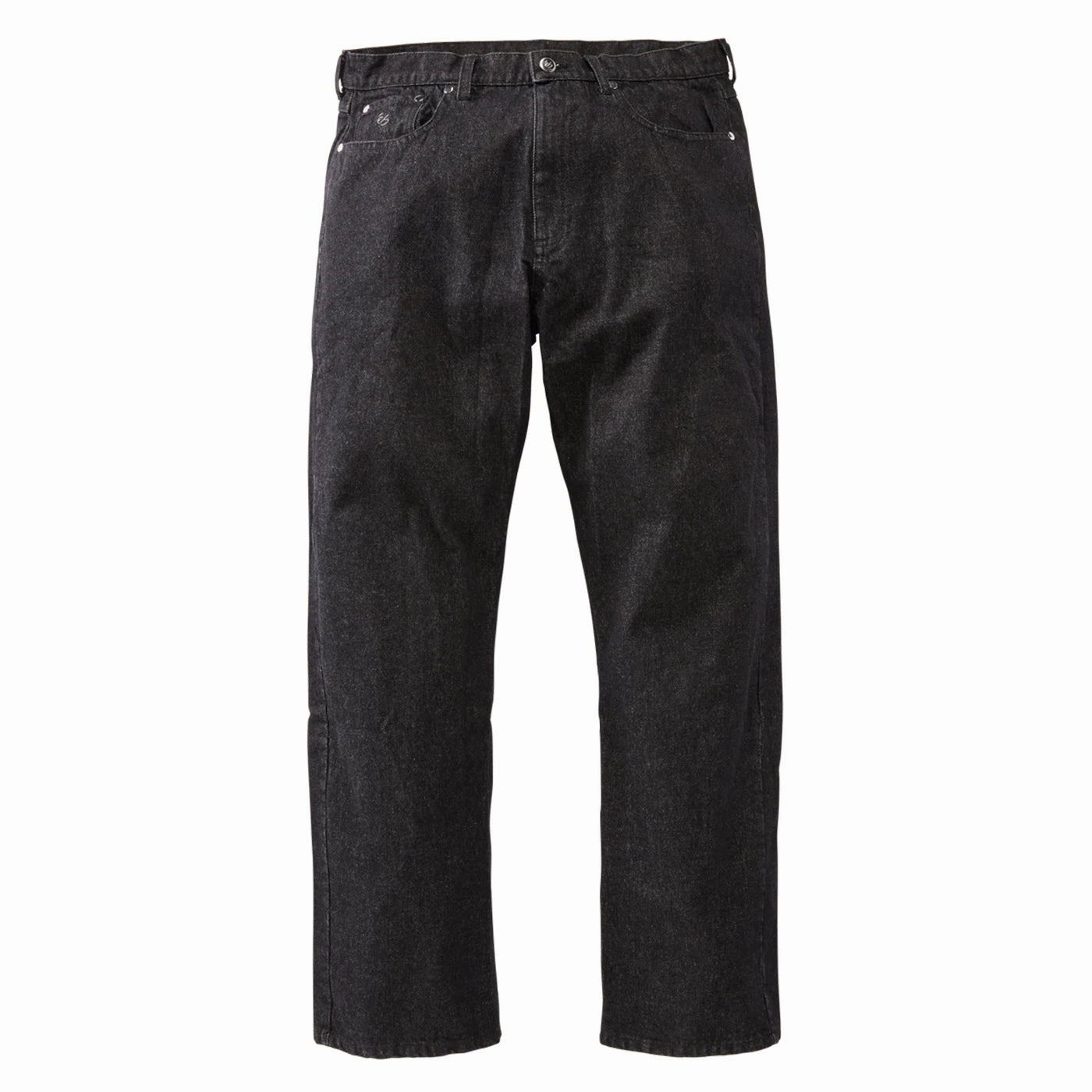 Multi Purpose Pockets Flat Lock Stitching ??S Baggy Denim Jeans - Black Wash