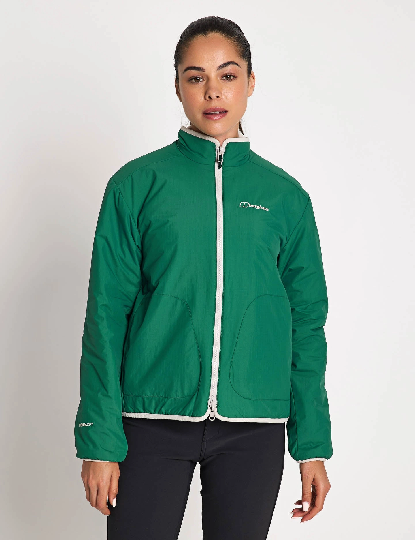 Asperton Reversible Jacket - Meadow Green/Stone Lightweight Thermal Tech Hypoallergenic Fibers