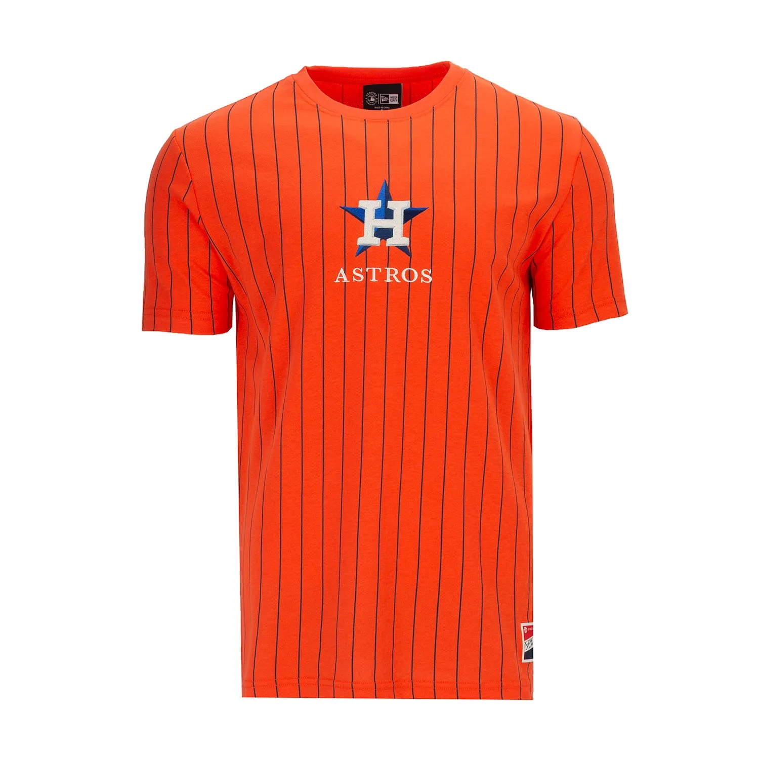 Loose Fit SweatWickingLining Astros Team Logo Pinstripe Tee - Mens