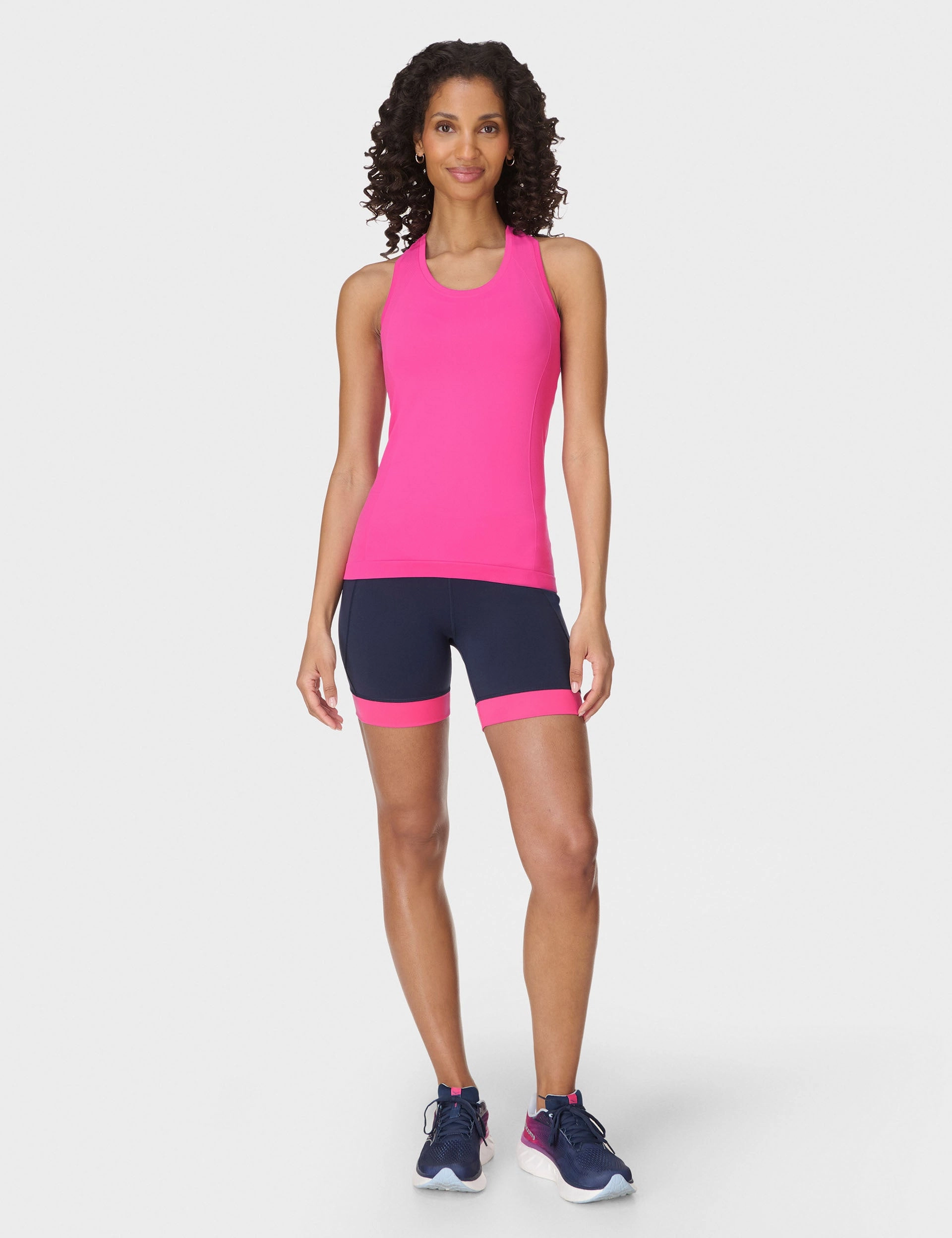 Quick Release Closure Athlete Seamless Gym Vest - Fuchsia Pink